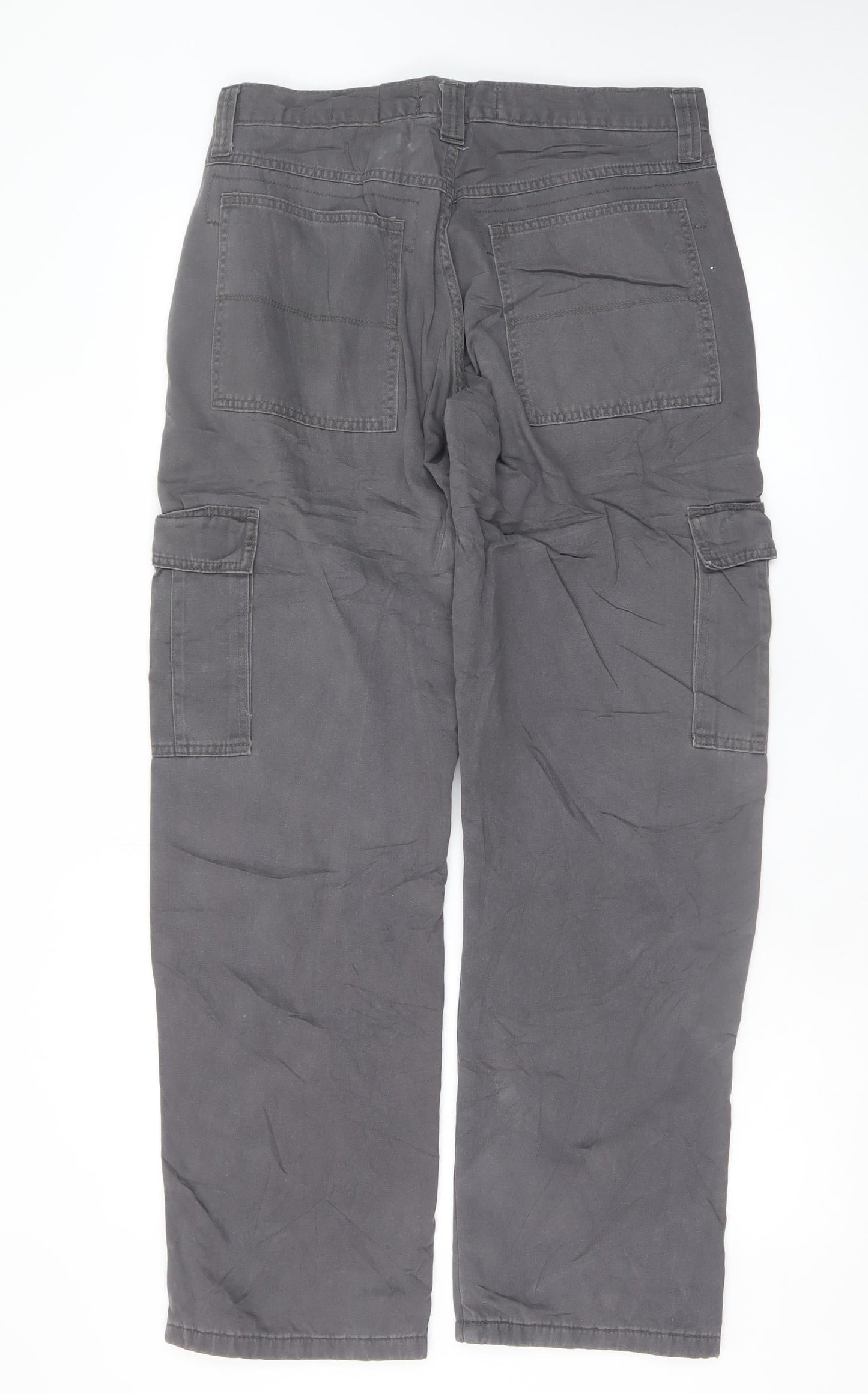 Wrangler Authentics Men's Grey Cargo Trousers 32x32 Cotton Regular Fit