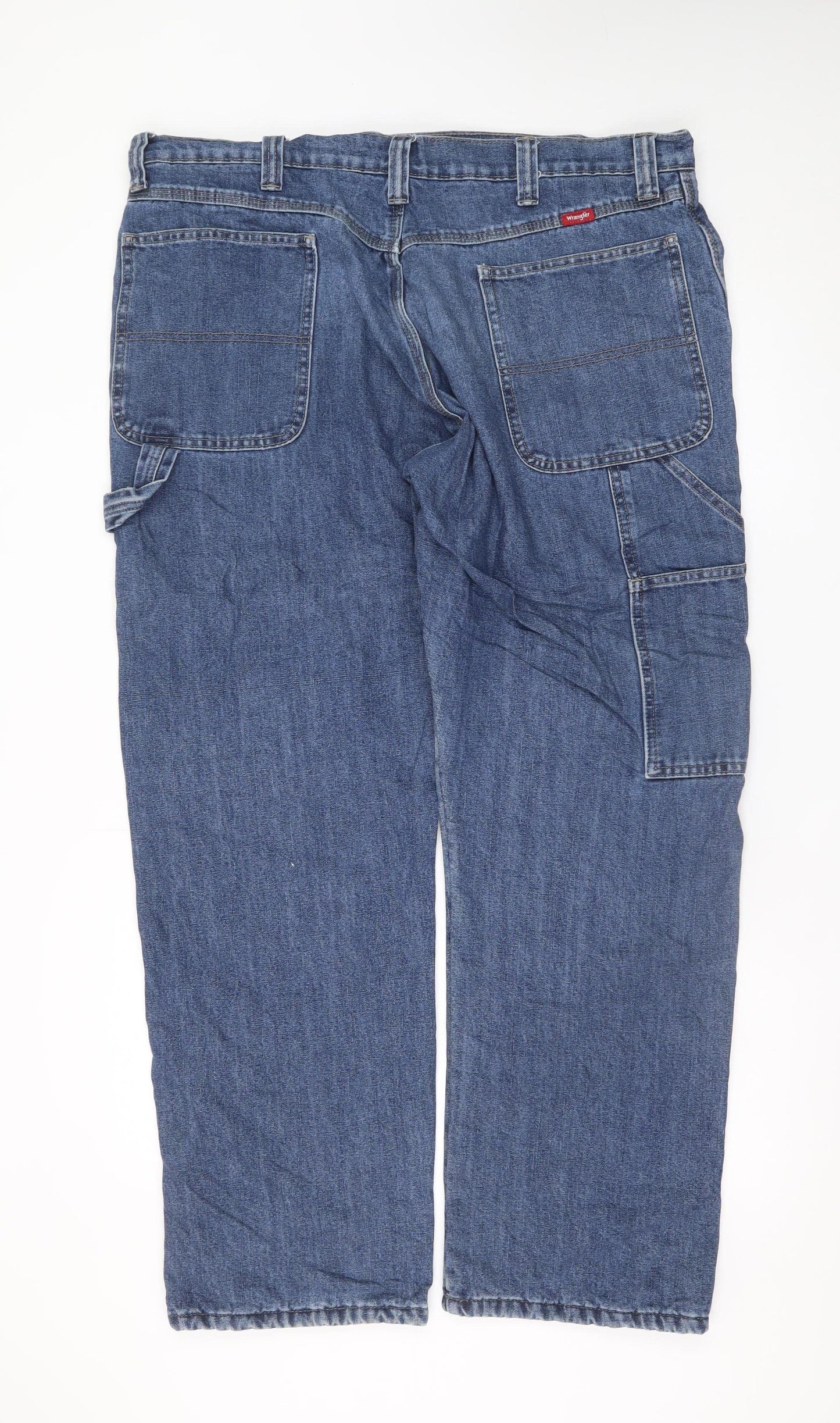 Wrangler Men's Blue 38x32 Relaxed Straight Denim Jeans