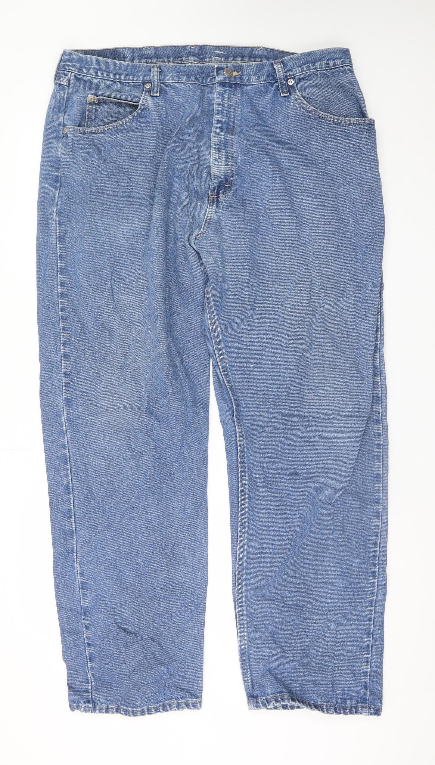 Wrangler Men's Blue 40x32 Relaxed Fit Straight Denim Jeans