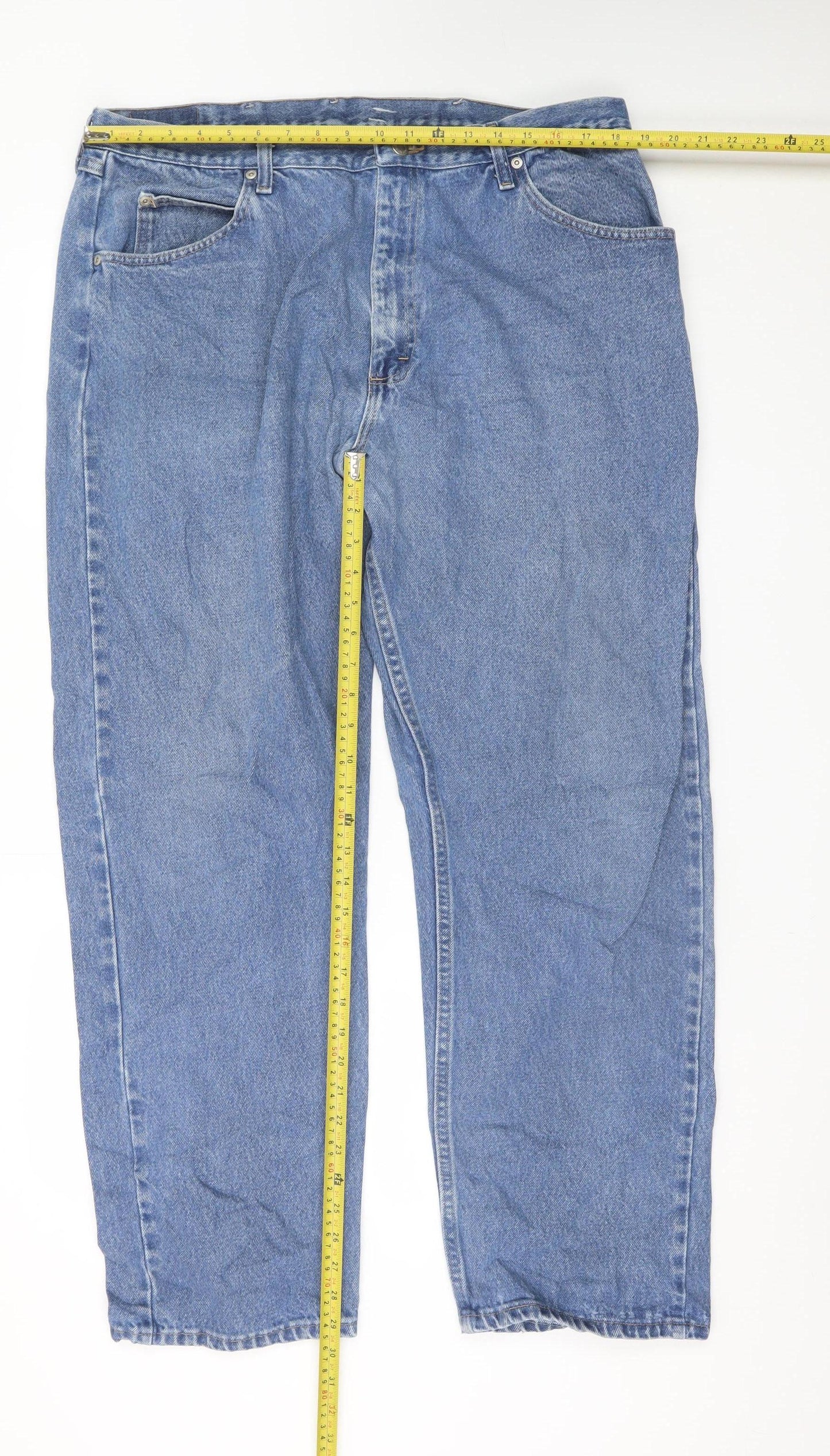 Wrangler Men's Blue 40x32 Relaxed Fit Straight Denim Jeans