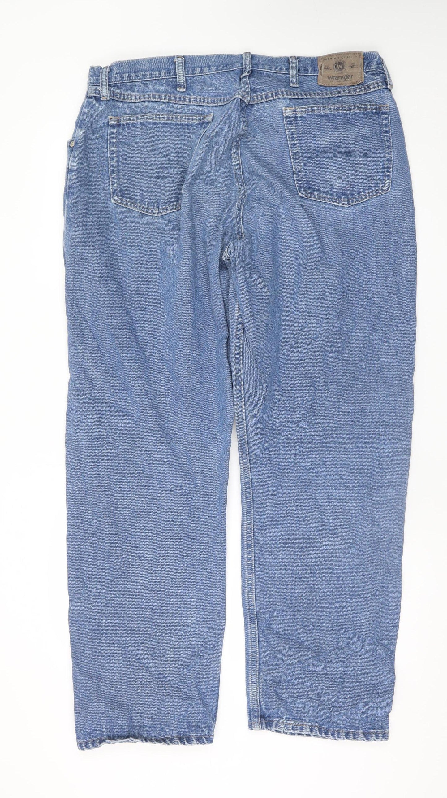 Wrangler Men's Blue 40x32 Relaxed Fit Straight Denim Jeans