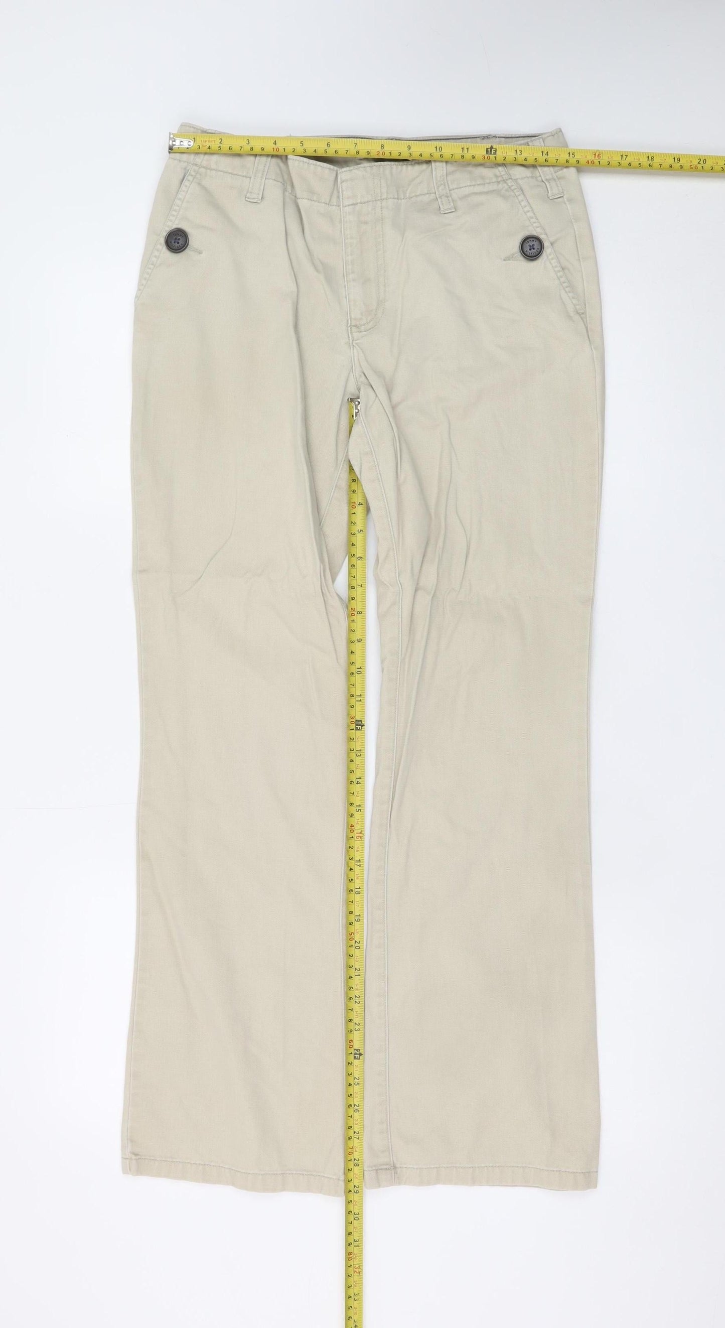 Tommy Hilfiger Men's Beige Chino Trousers Size M Regular Fit