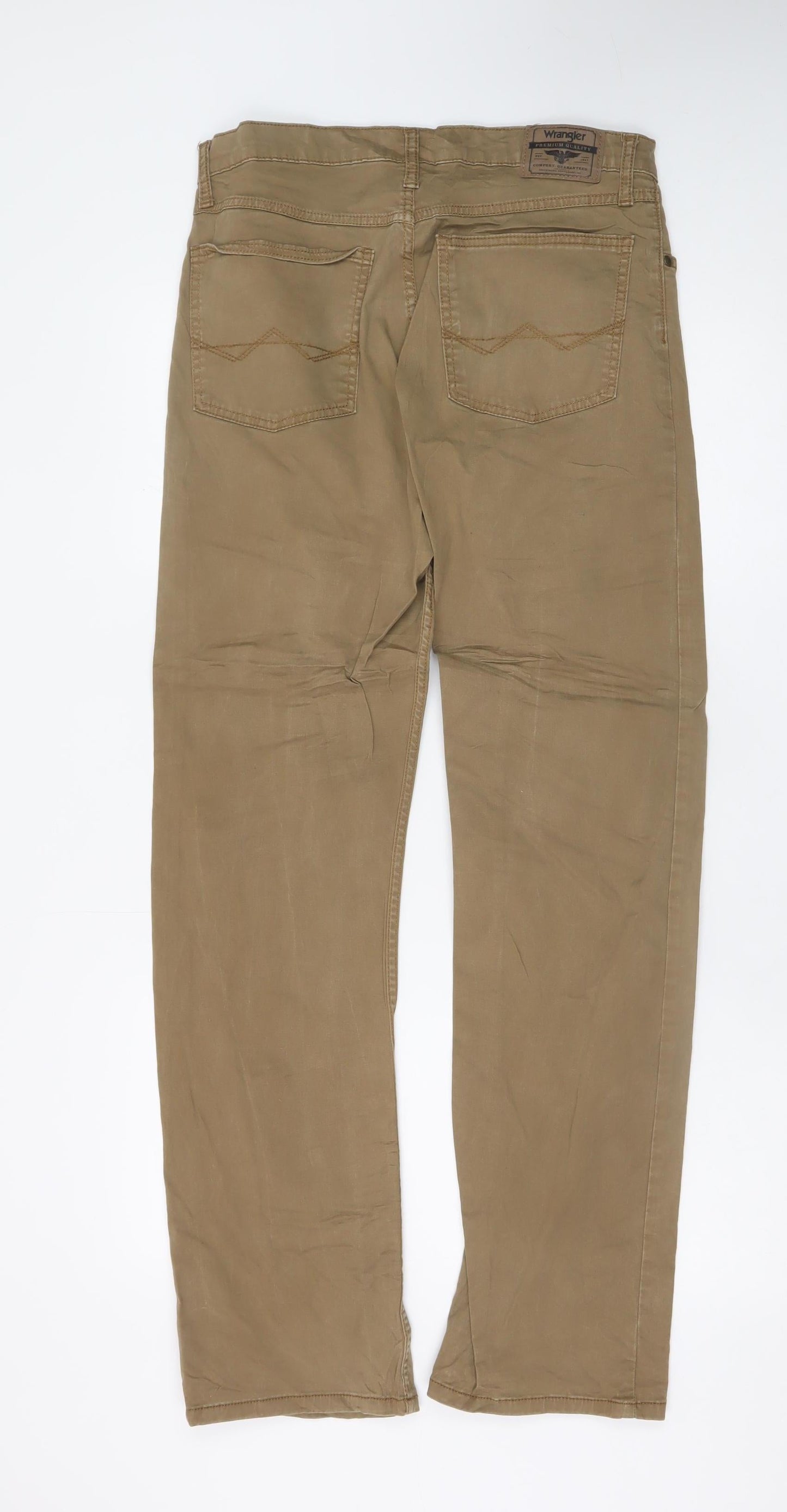 Wrangler Men's Beige Straight Fit Chino Trousers 30x32