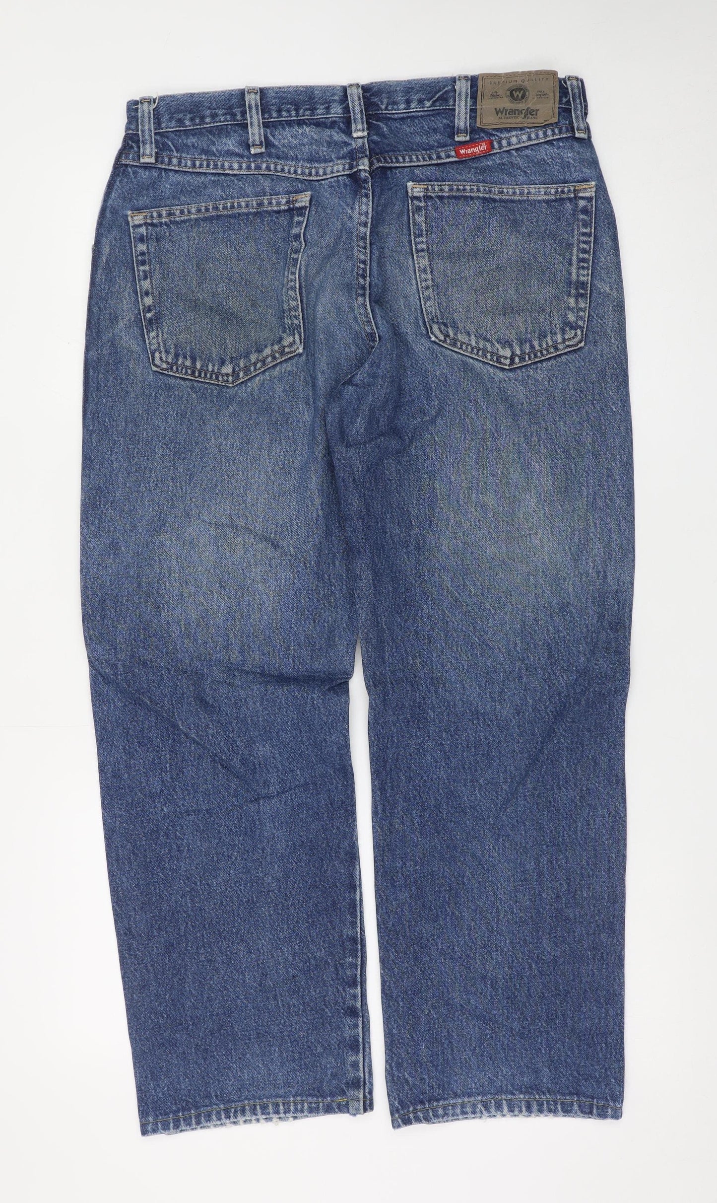 Wrangler Men's Blue Regular Fit 34x30 Straight Denim Jeans