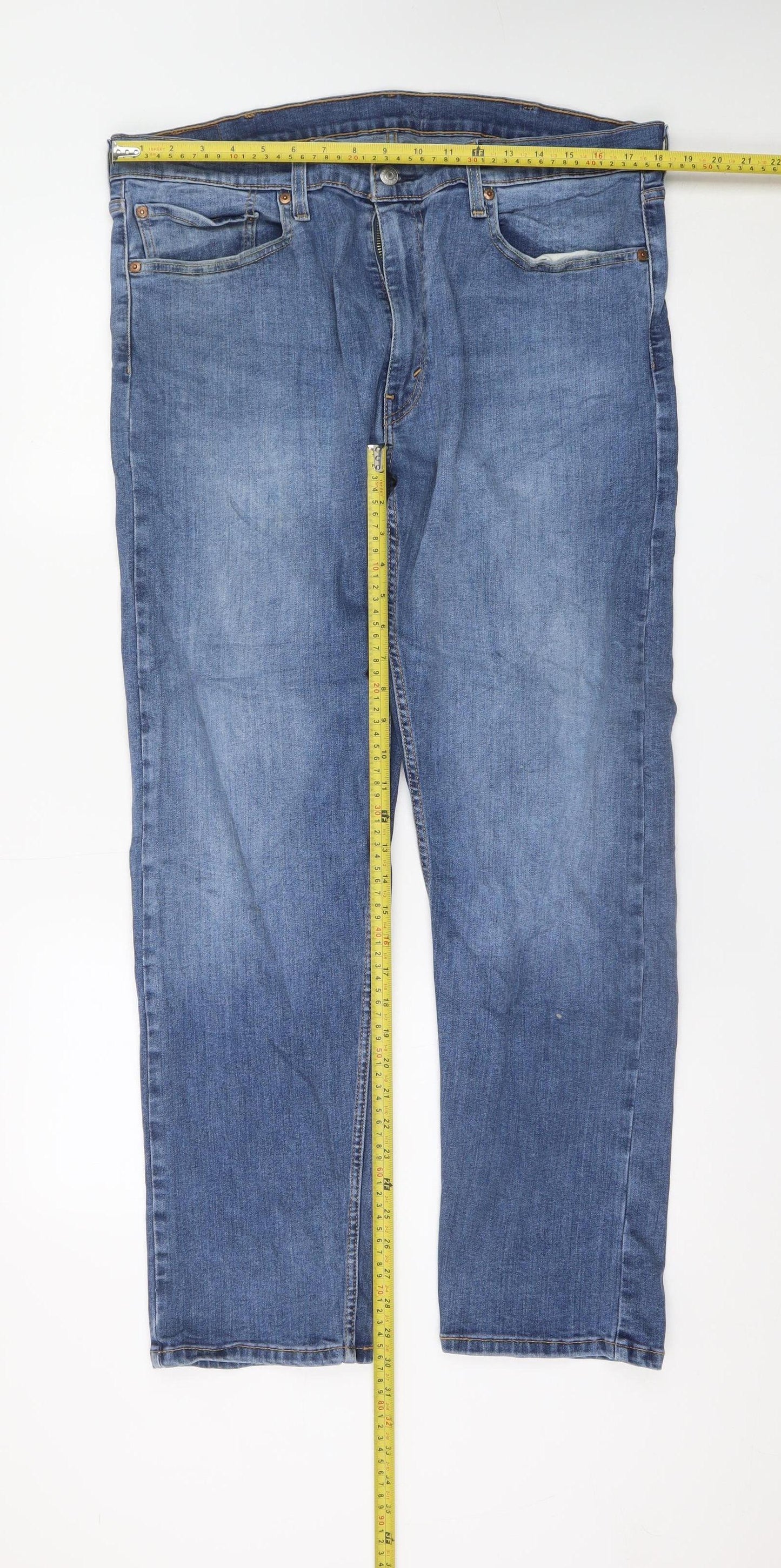Levi’s Men Blue Straight Jeans W38 L32 Cotton Blend Denim