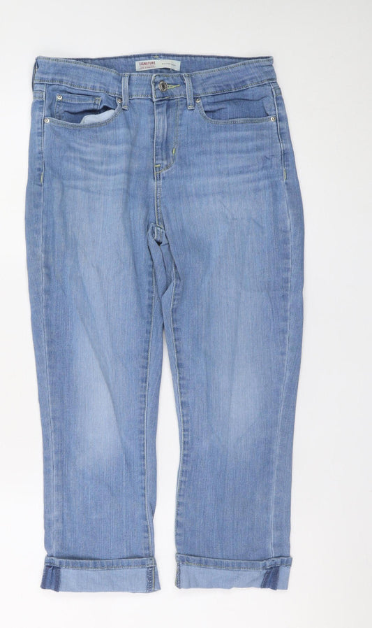Levi Strauss Women’s Blue Cropped Regular Fit Denim Jeans Size 4