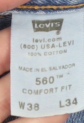 Levi's Men's Blue 560 Comfort Fit Straight Denim Jeans W38 L34