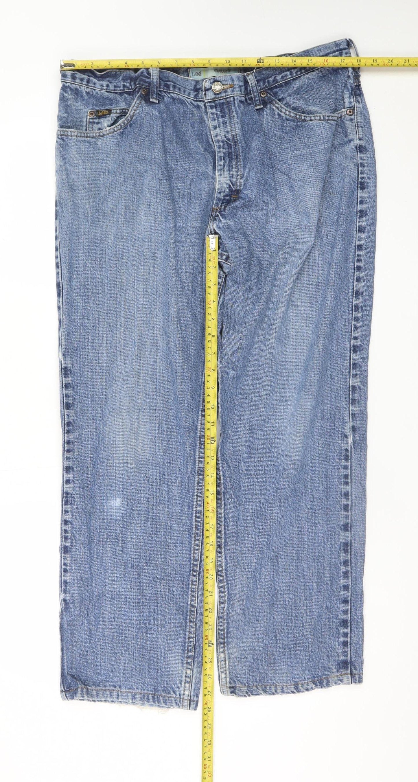 Lee Women Blue Regular Fit Straight Jeans Size 14 100% Cotton