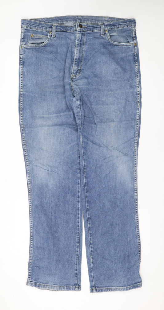 Wrangler Men's Blue Regular Fit Straight Leg Jeans W40 L34
