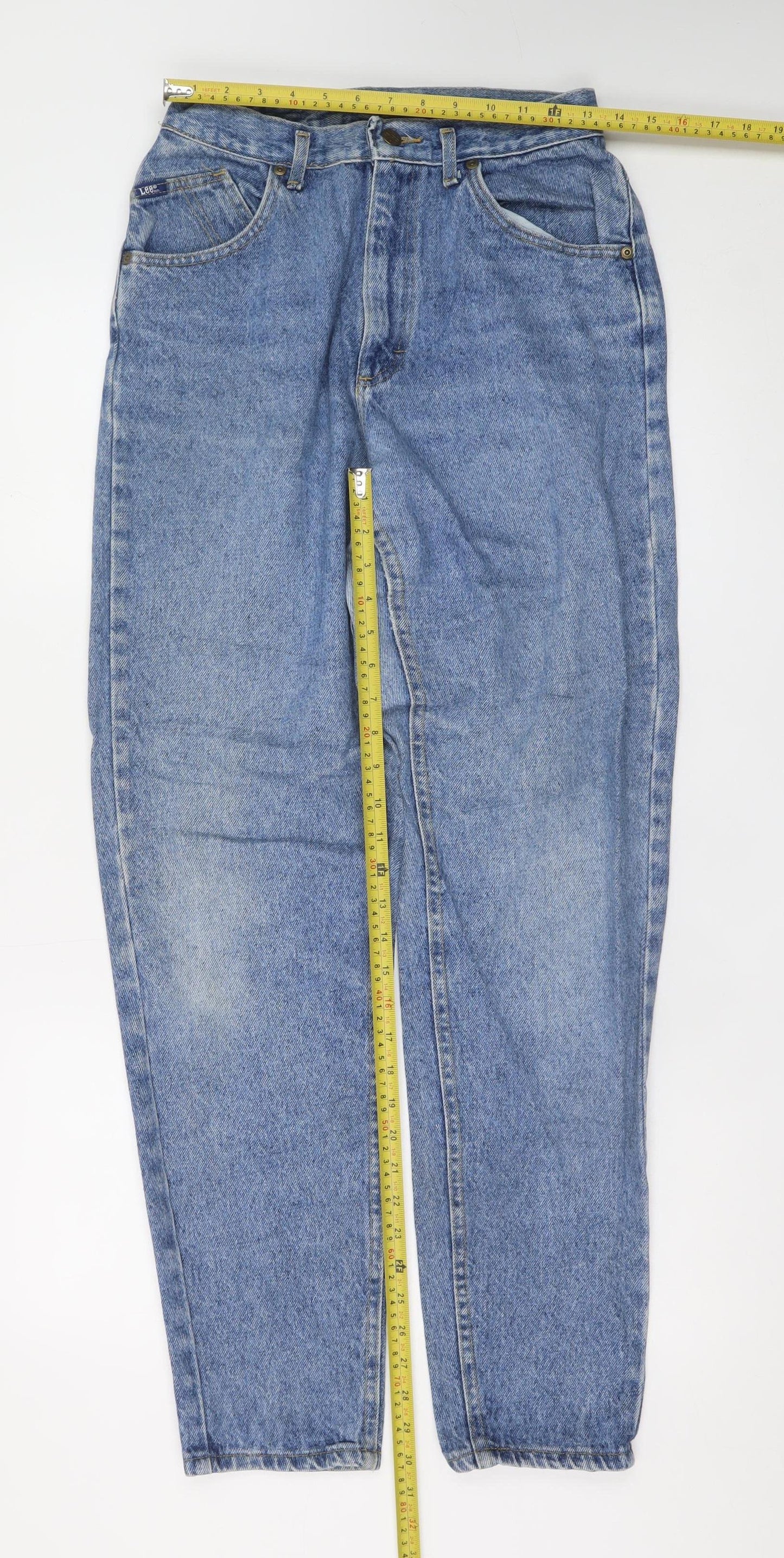 Lee Womens Blue High Rise Mom Jeans Size 11 Slim Vintage Denim