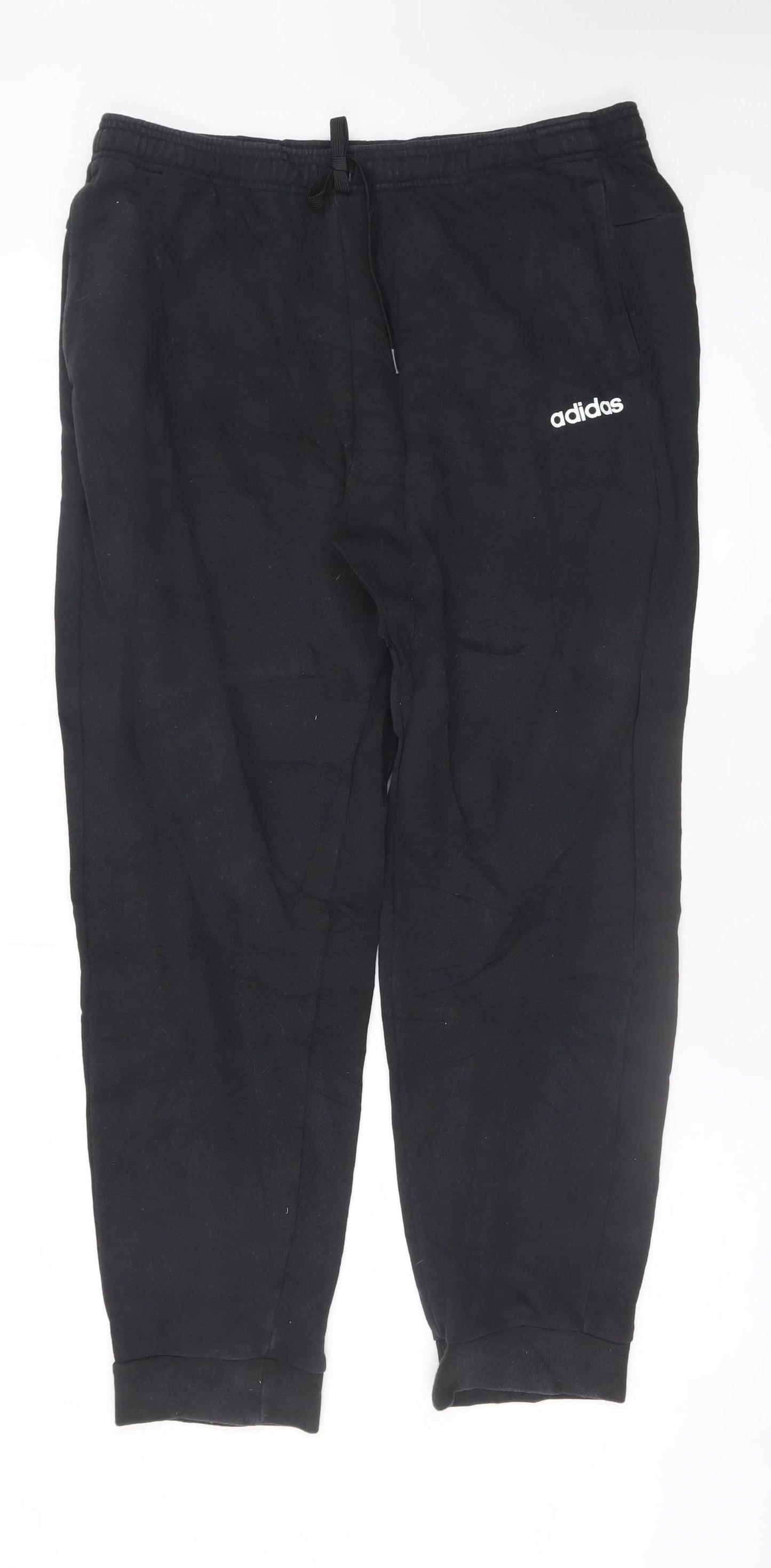 Adidas Men's Black XL Jogger Trousers Cotton Blend Fleece