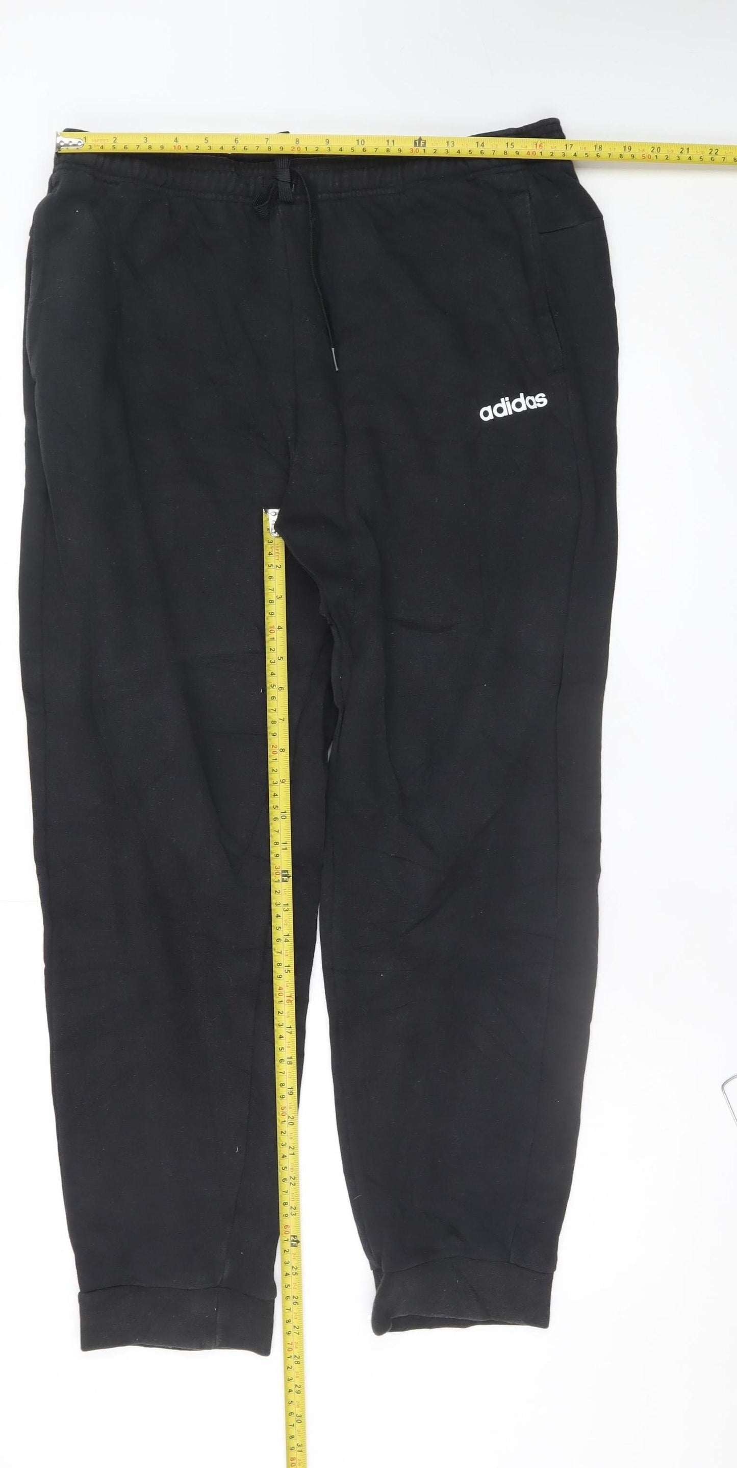Adidas Men's Black XL Jogger Trousers Cotton Blend Fleece