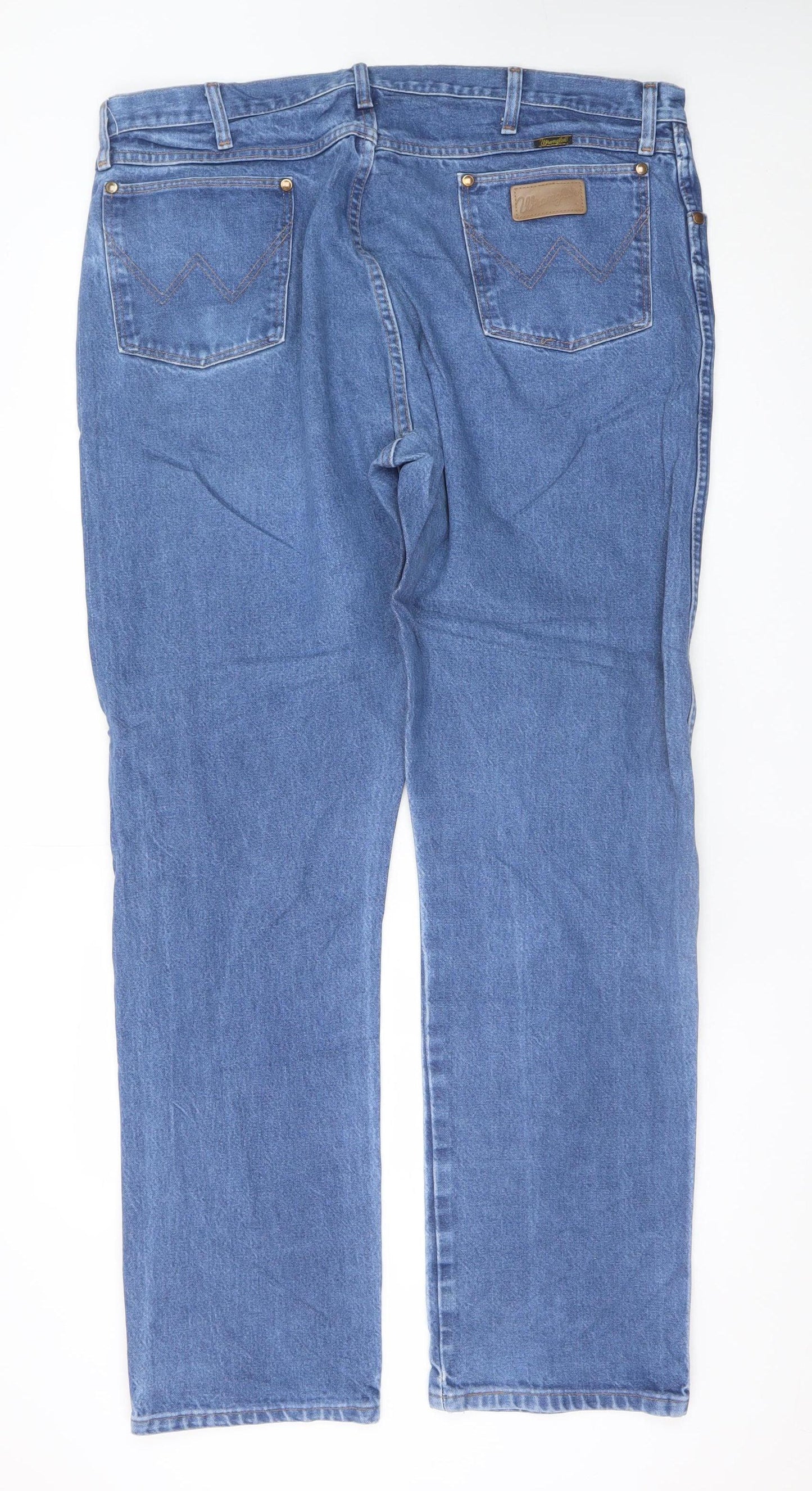 Wrangler Men's Blue 42x34 Straight Classic Denim Jeans