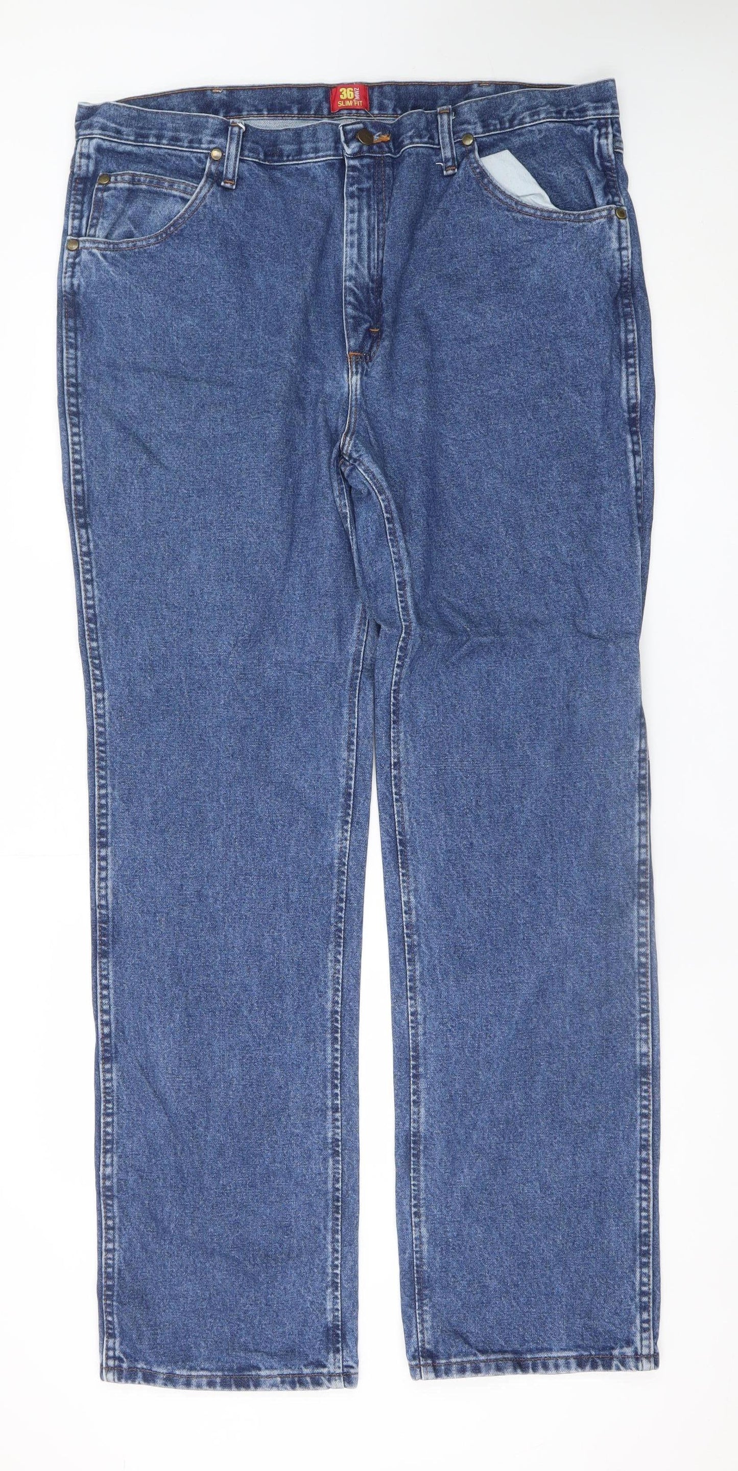 Wrangler Men's Blue Straight Leg Jeans 40x34 Regular Fit Denim