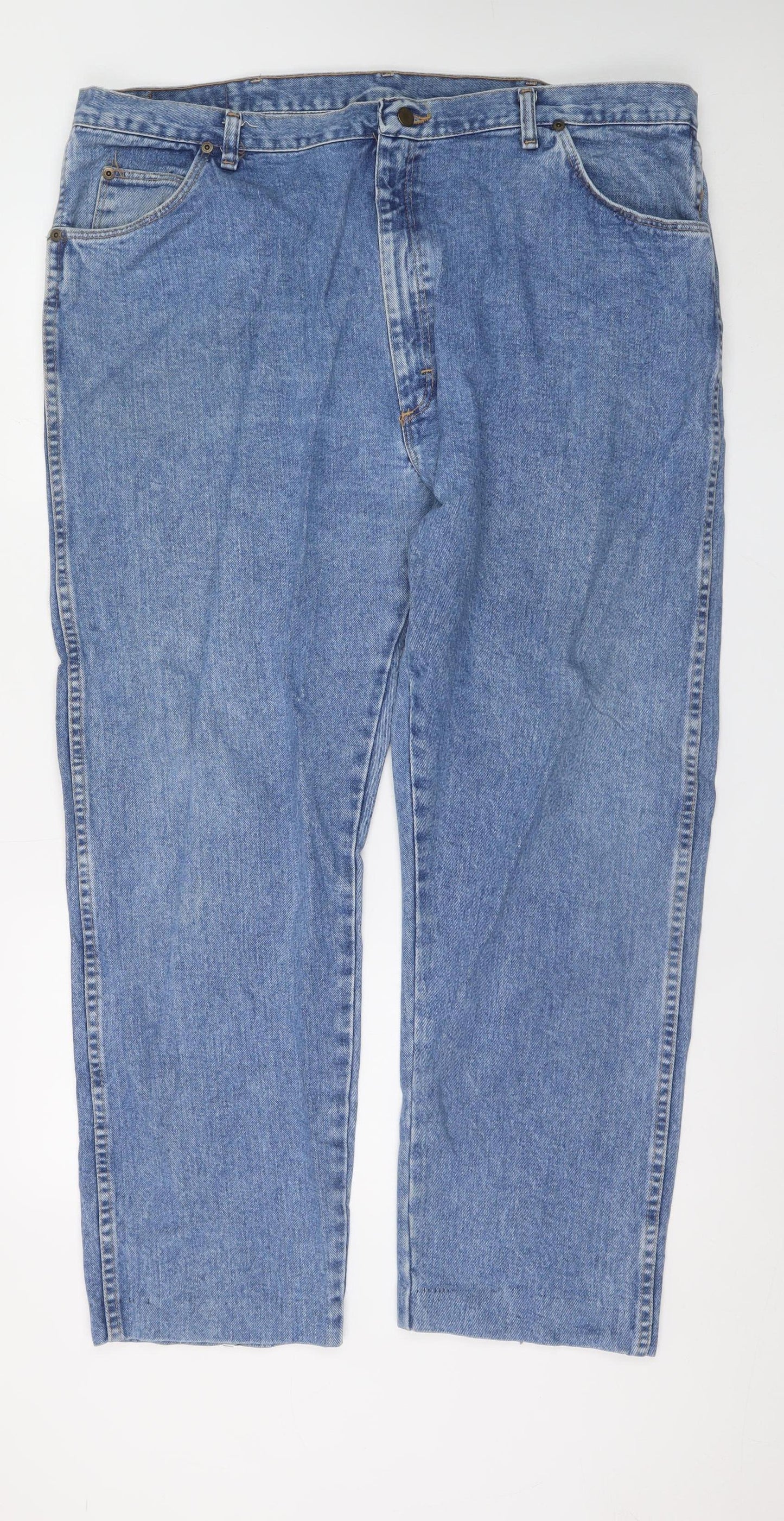 Wrangler Men's Blue 44x32 Straight Leg Denim Jeans Vintage USA Made
