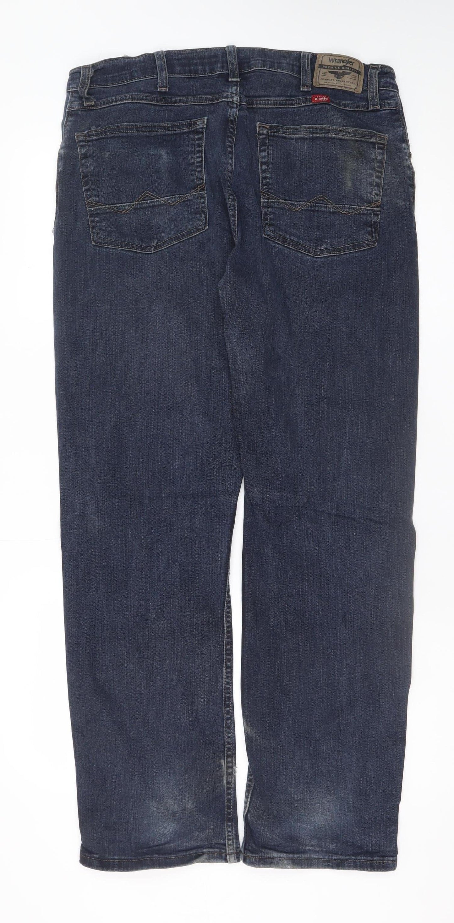 Wrangler Men's Blue Straight Fit Denim Jeans 34W 30L Regular