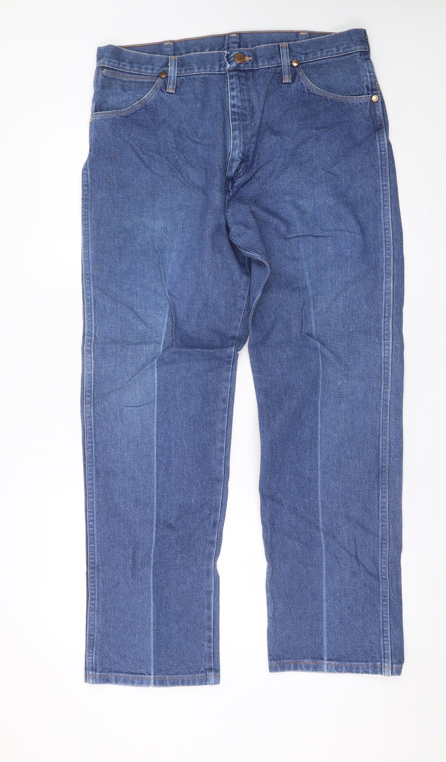 Wrangler Men's Blue Straight Denim Jeans 36x30 Classic Fit
