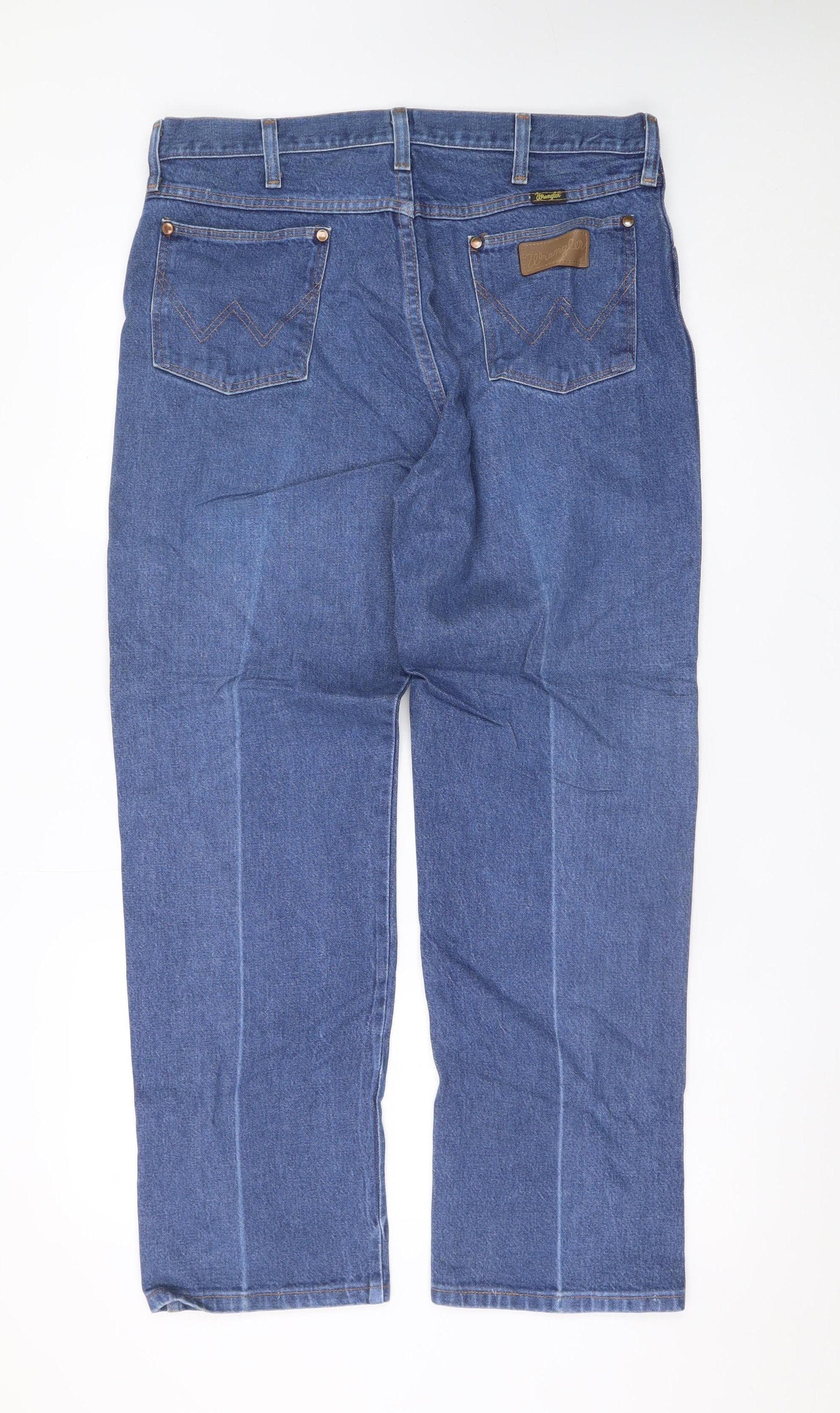 Wrangler Men's Blue Straight Denim Jeans 36x30 Classic Fit