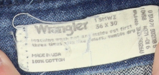Wrangler Men's Blue Straight Denim Jeans 36x30 Classic Fit