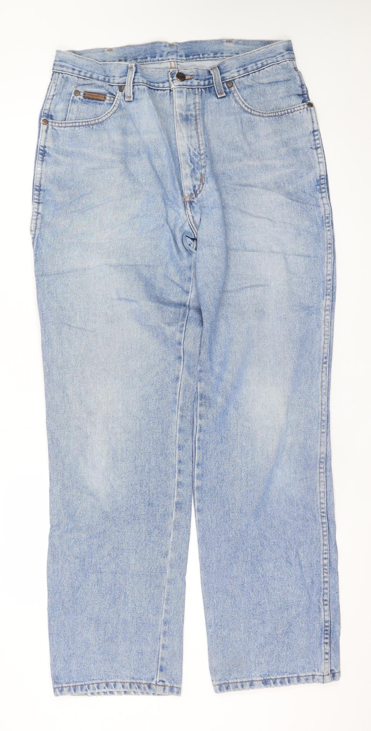 Wrangler Men's Blue Light Wash Straight Leg Jeans W34 L32