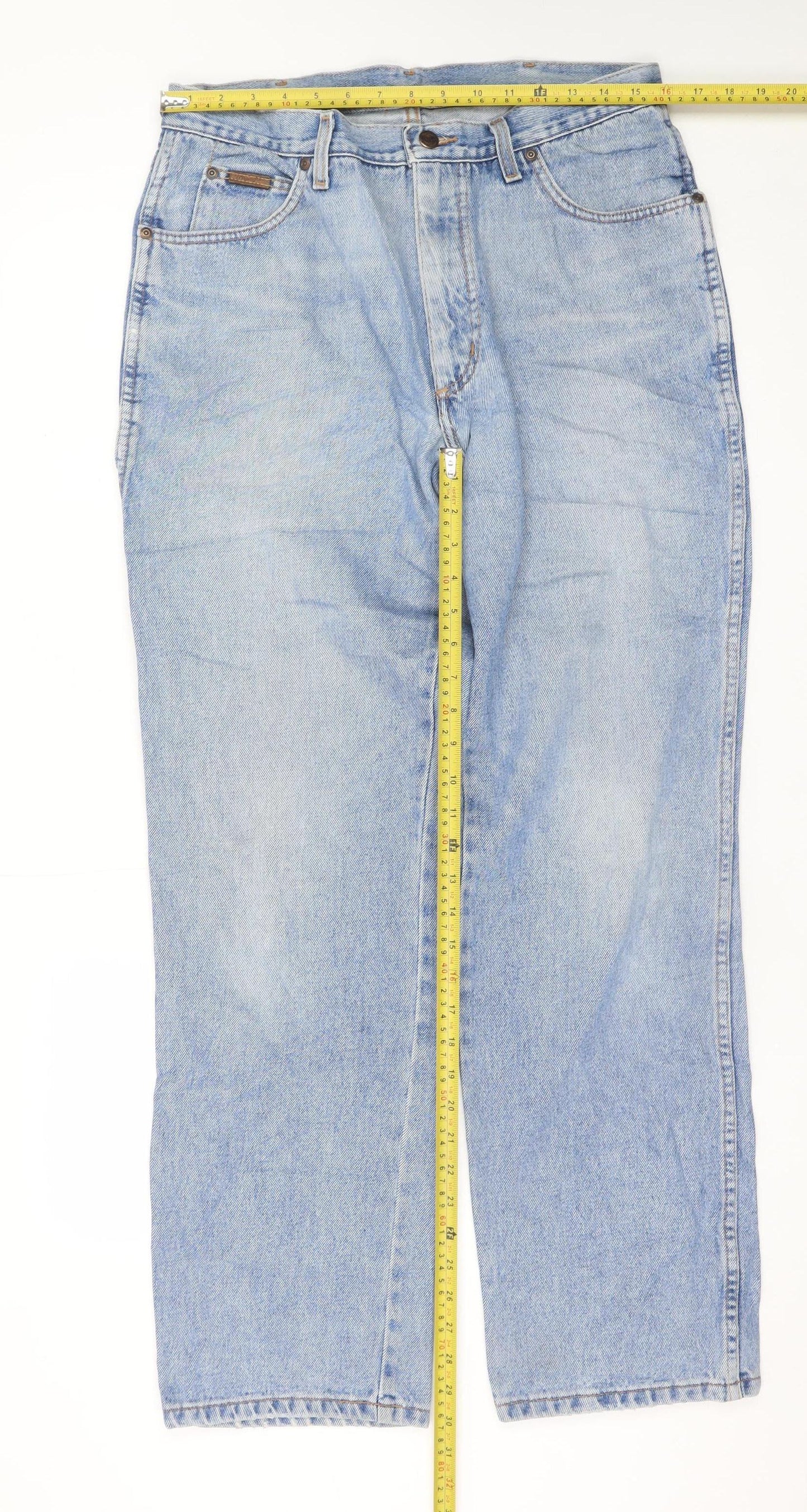 Wrangler Men's Blue Light Wash Straight Leg Jeans W34 L32