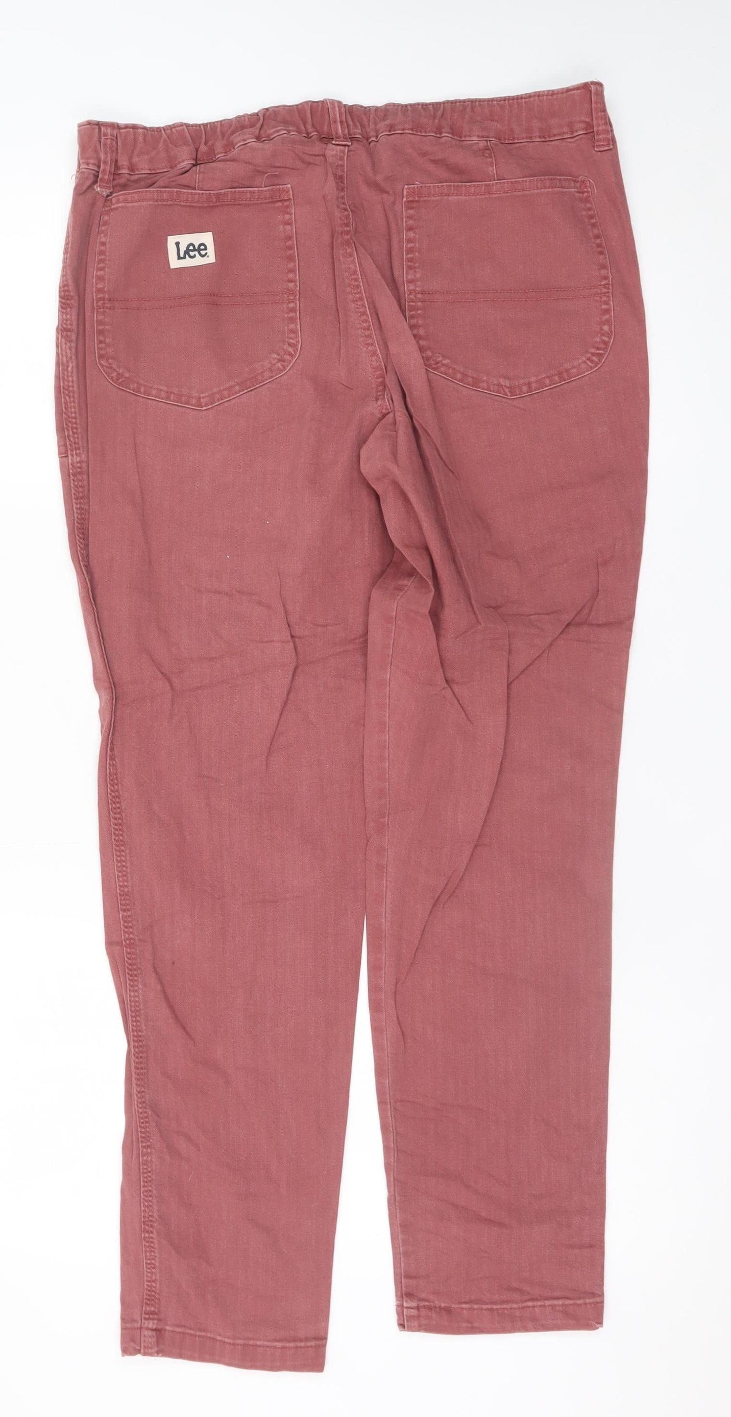 Lee Women’s Red Straight Leg Jeans Size 13 Slim Cotton Denim