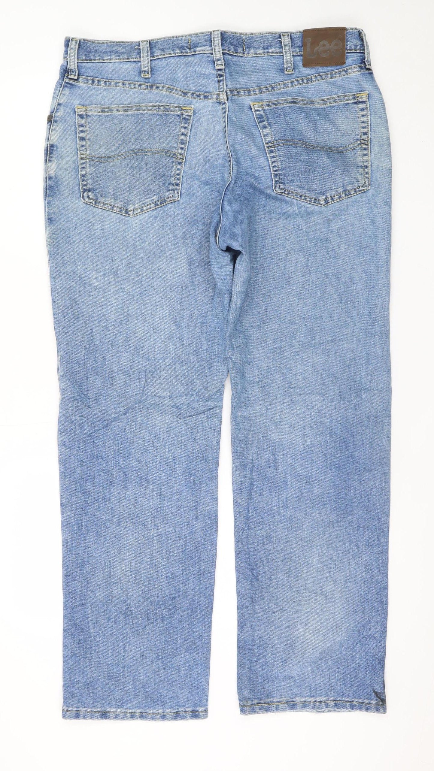 Lee Men's Blue Straight Leg Denim Jeans 38W 30L Regular Fit
