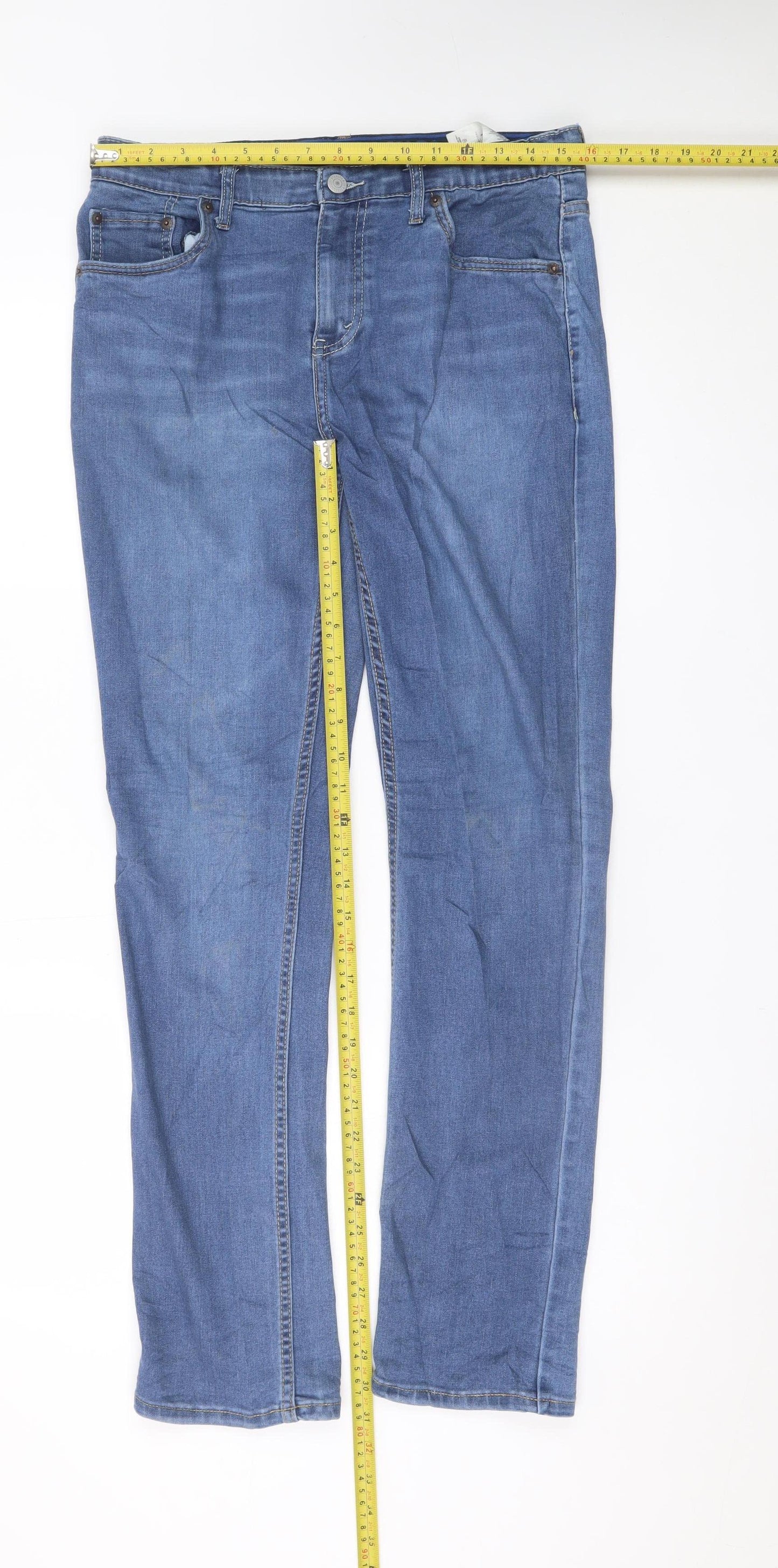 Levi's 512 Men's Blue Straight Denim Jeans W30 L32 Cotton Blend