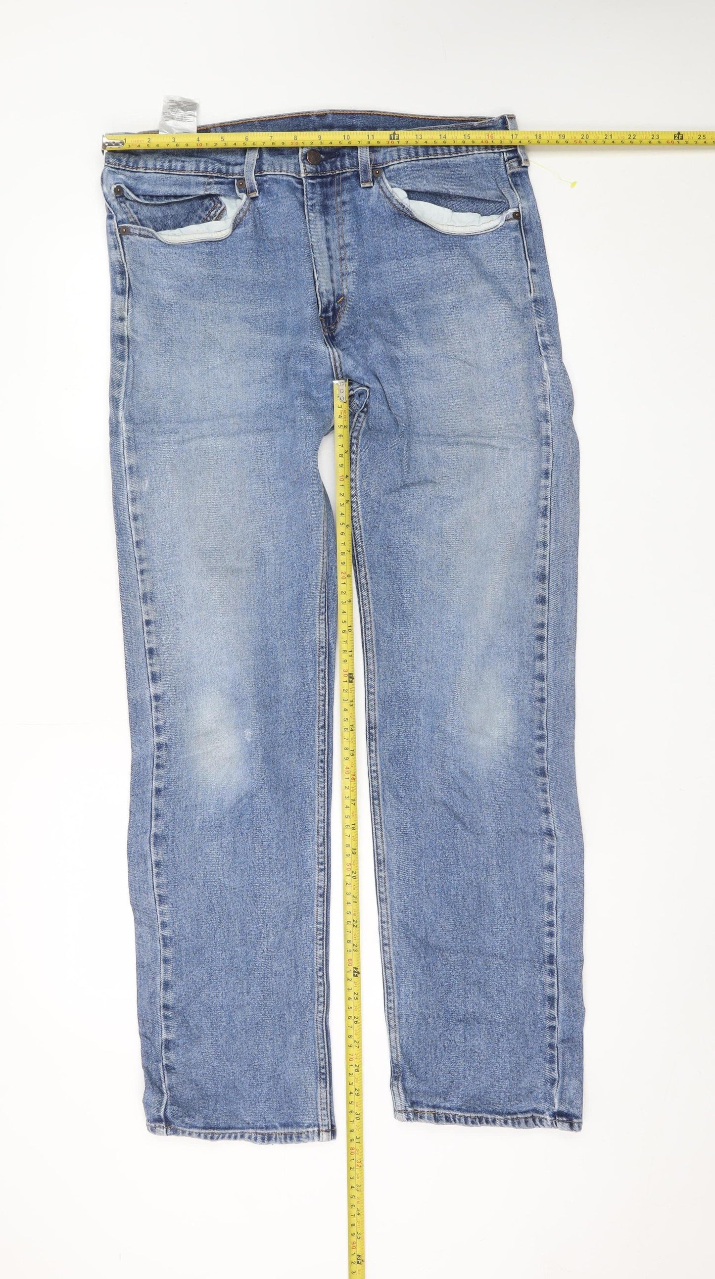 Levi's Men's Blue Straight Leg Denim Jeans W34 L32 Regular Fit