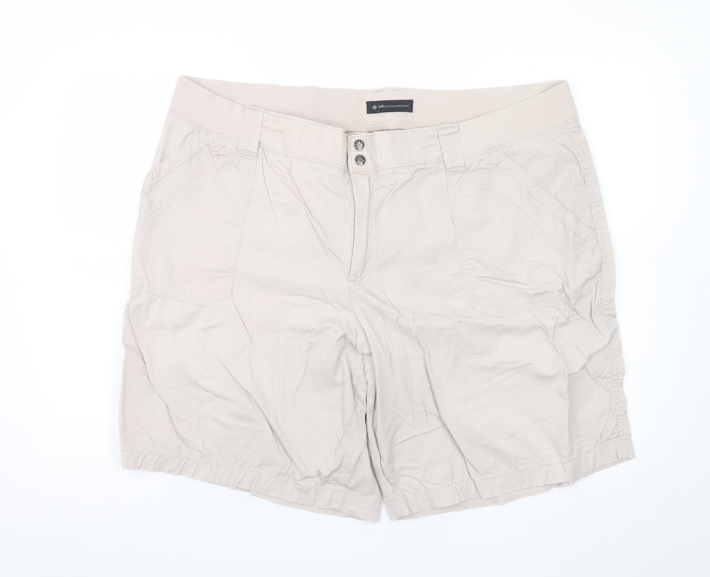 Lee Platinum Label Men's Beige Cargo Shorts Size 24W Cotton Blend
