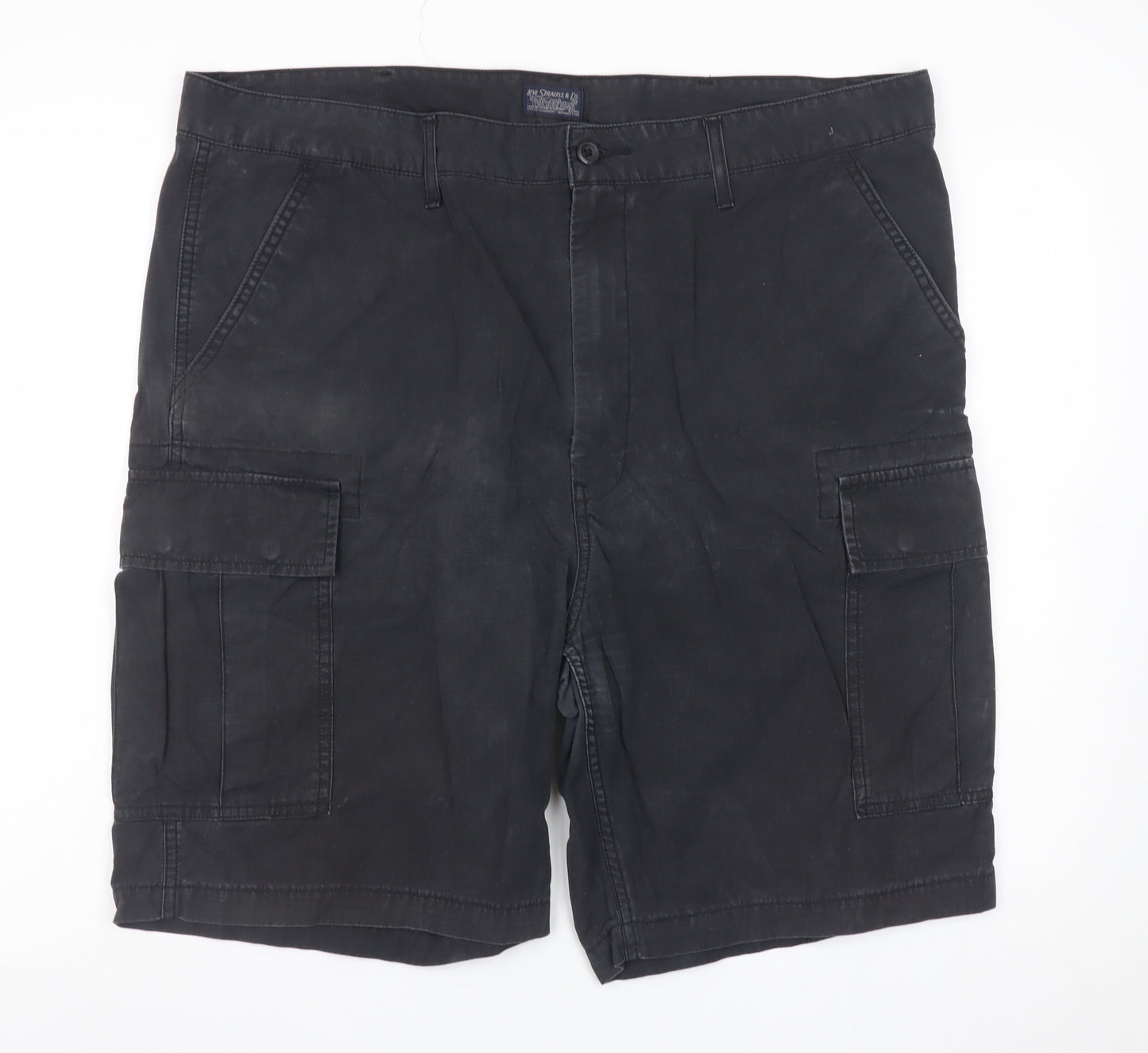 Marks and Spencer Men's Black Cargo Shorts W40 Cotton Casual