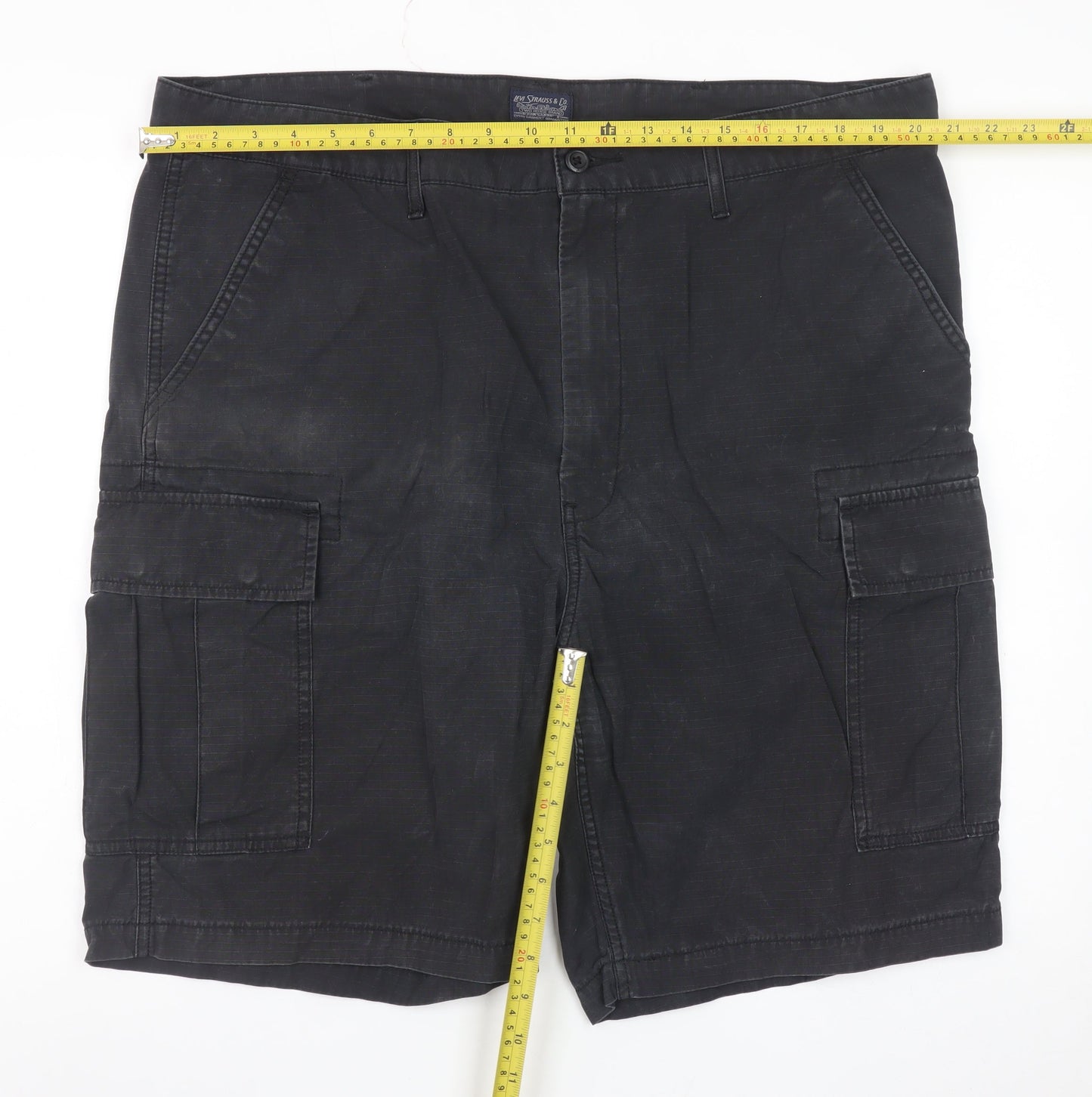 Marks and Spencer Men's Black Cargo Shorts W40 Cotton Casual