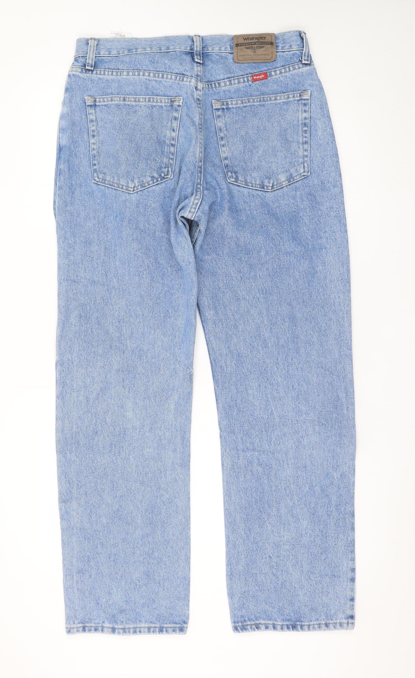 Wrangler Men Blue 33x30 Straight Fit Denim Jeans Classic Cotton