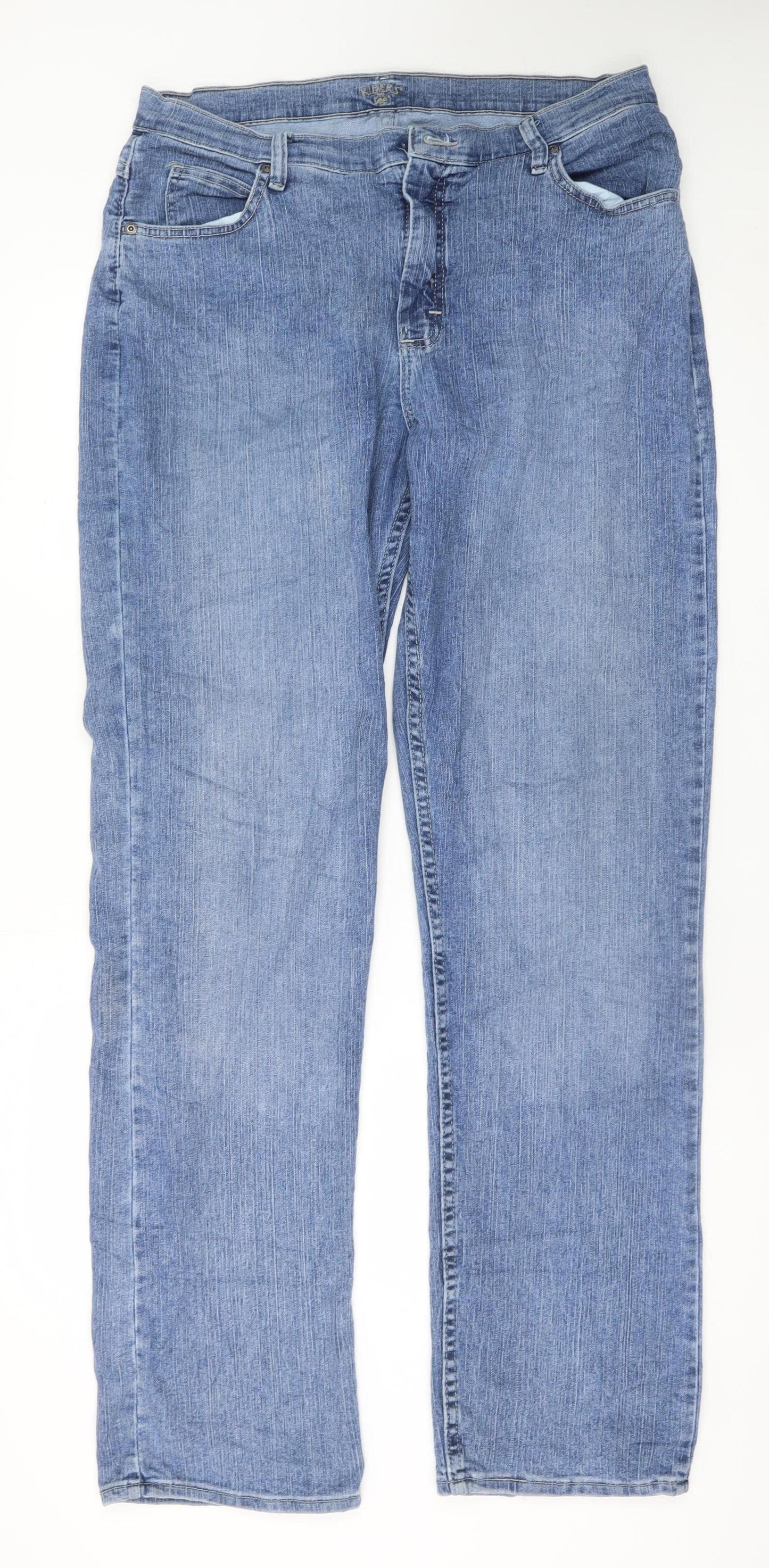 Lee Riders Men's Blue Straight Leg Denim Jeans Size 16 Regular