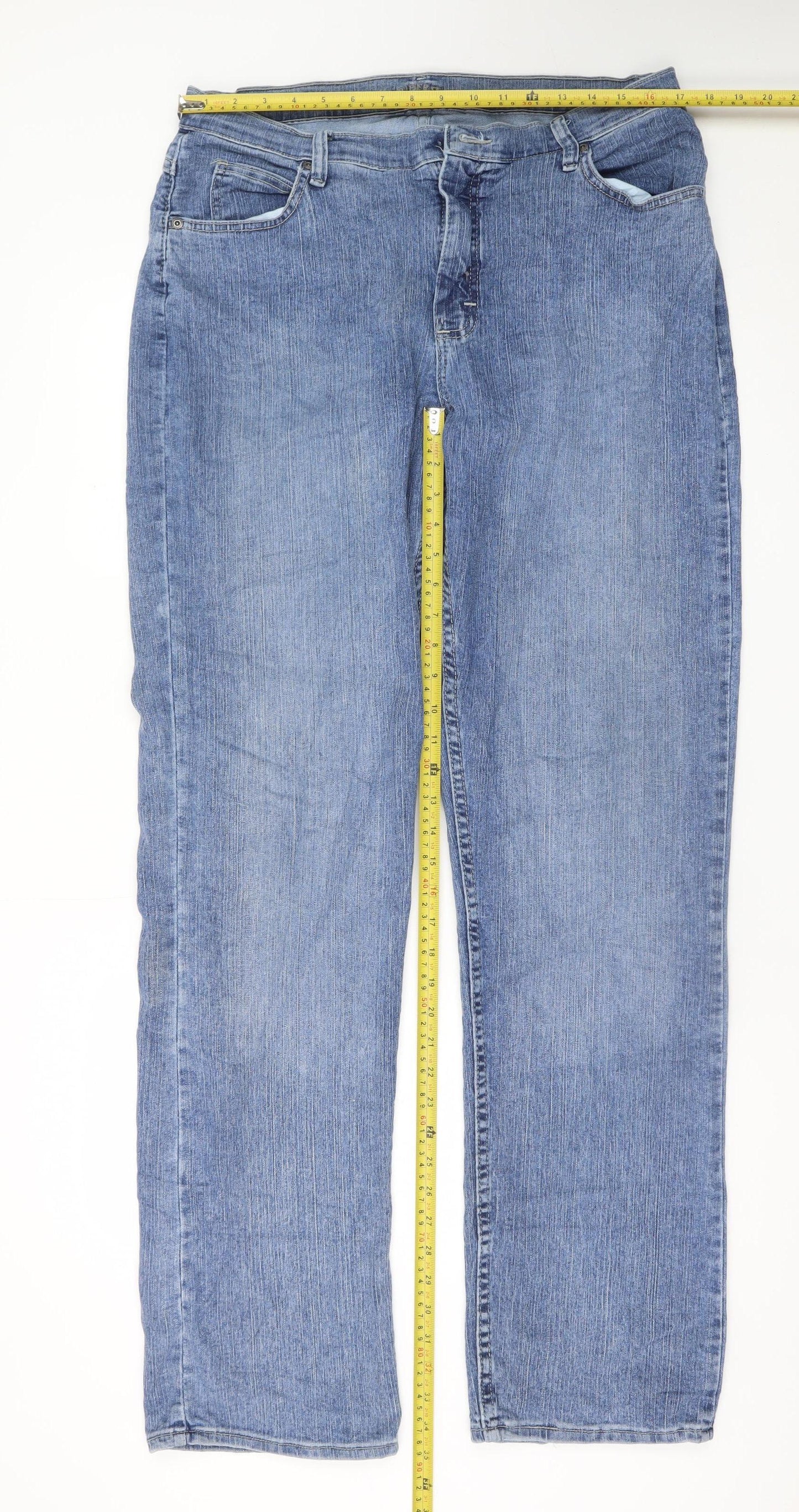 Lee Riders Men's Blue Straight Leg Denim Jeans Size 16 Regular