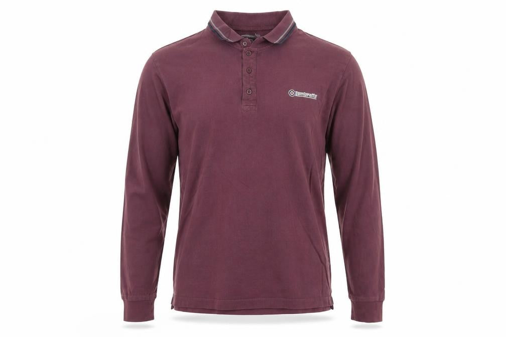 Lambretta Men Purple Long Sleeve Polo Shirt Size L Retro Style