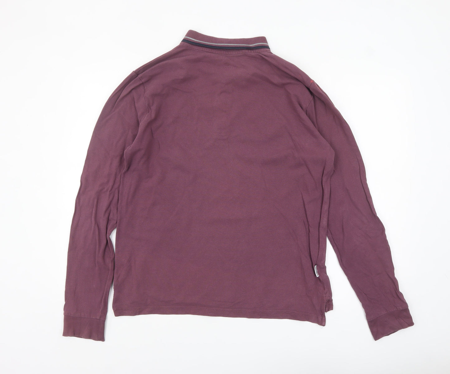 Lambretta Men Purple Long Sleeve Polo Shirt Size L Retro Style