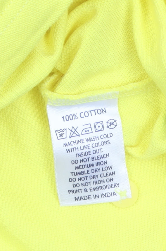 U.S. Polo Assn. Men's Yellow Cotton Short Sleeve Polo Shirt L
