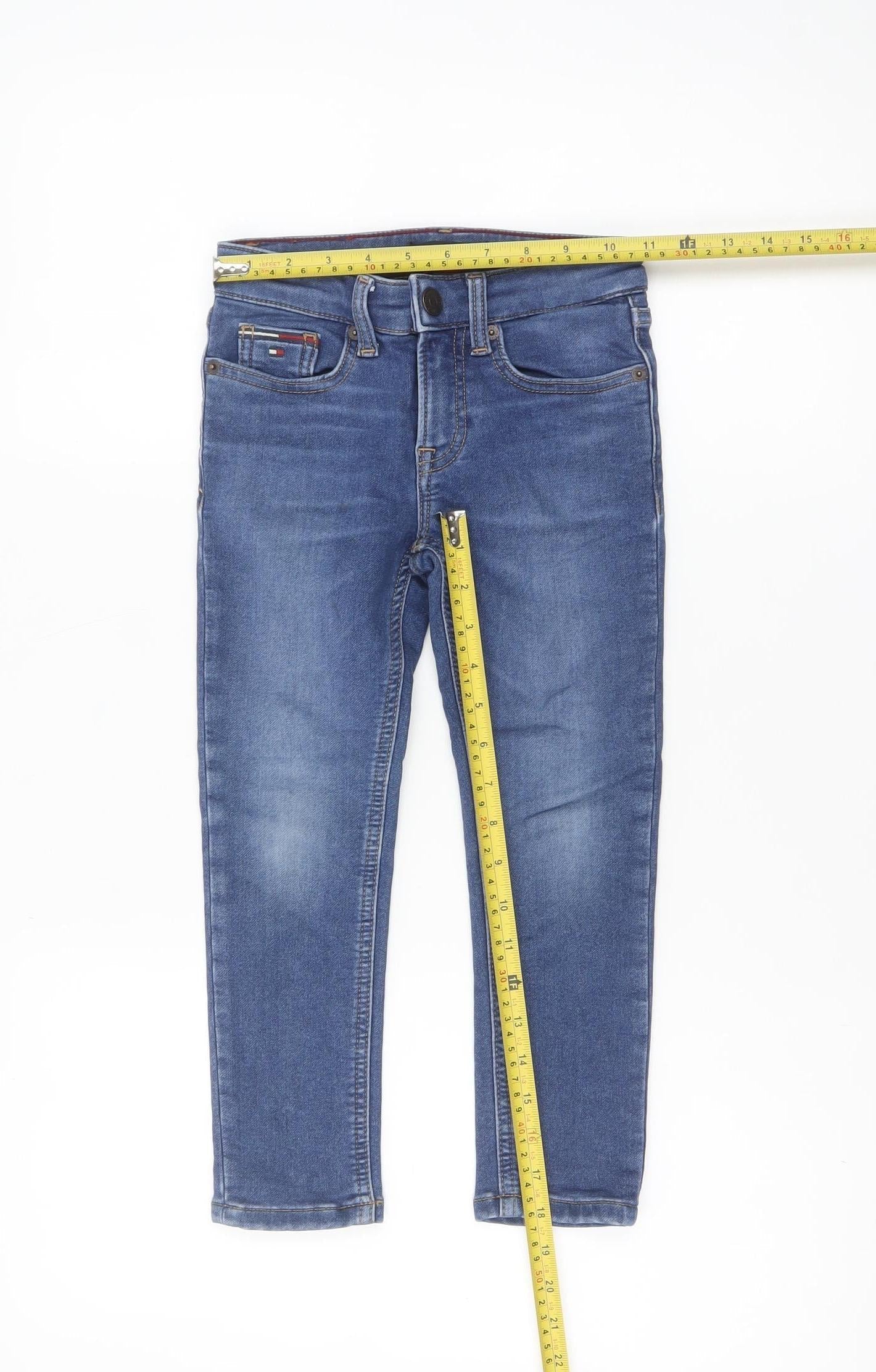 Tommy Hilfiger Boys Blue Skinny Denim Jeans 4-5 Years Adjustable Waist