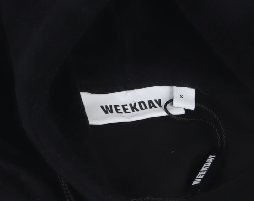 Weekday Womens Black Velour Pullover Hoodie Size S