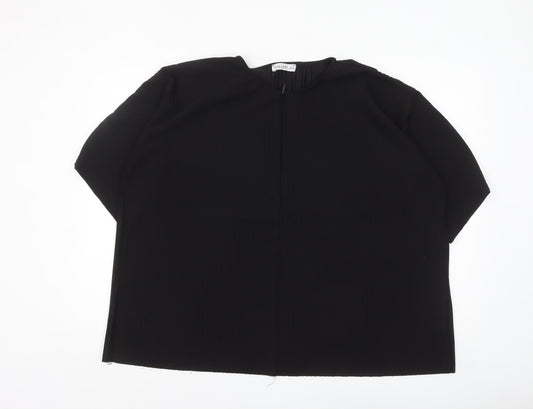 Gallery Women’s Black XL Basic Stretch Short Sleeve Blouse