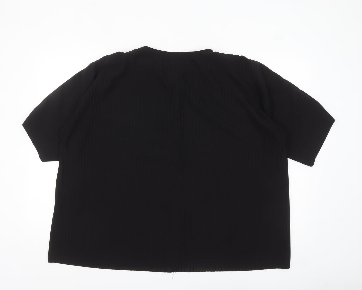 Gallery Women’s Black XL Basic Stretch Short Sleeve Blouse