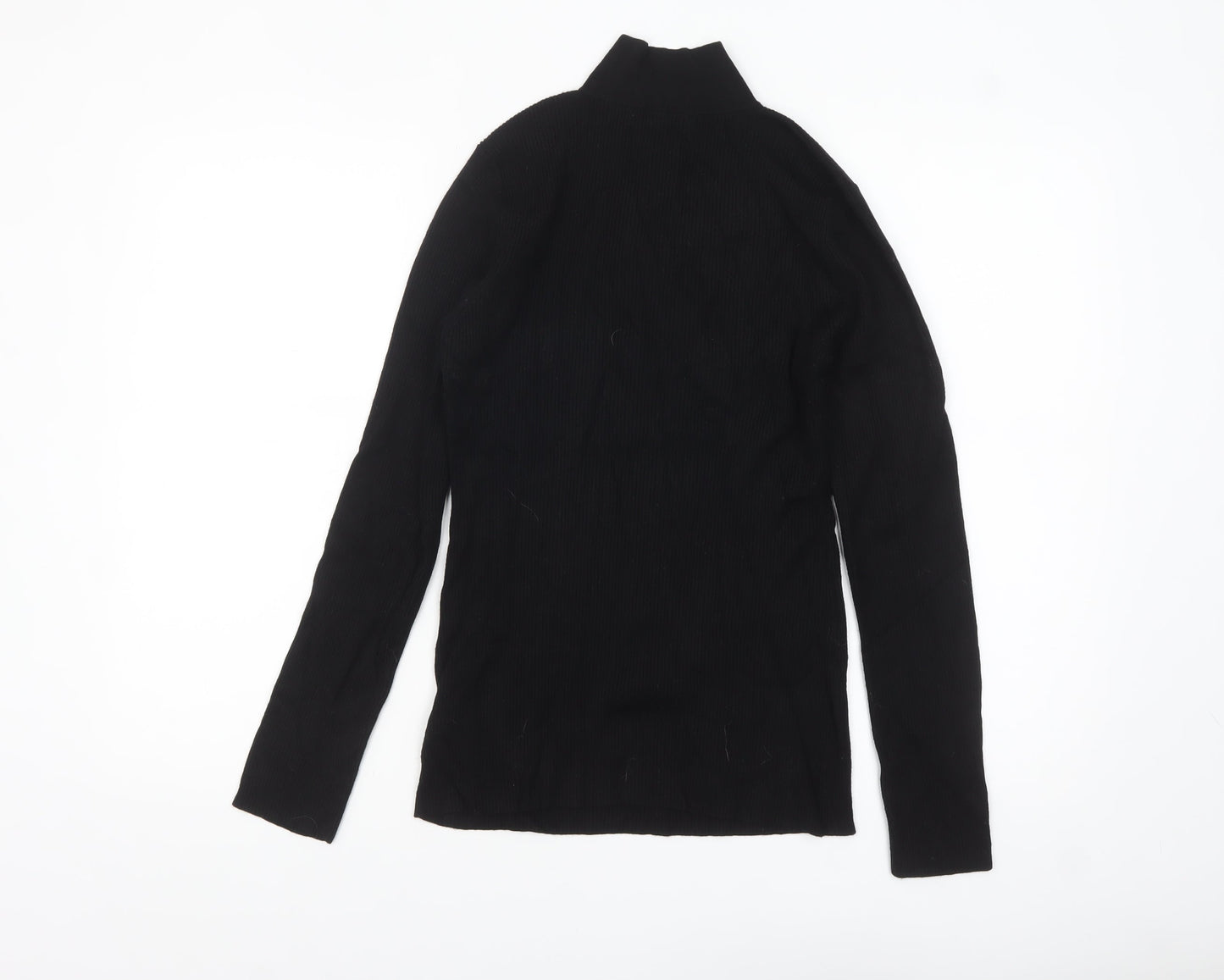 Karen Millen Women's Black High Neck Half Zip Knit Jumper L