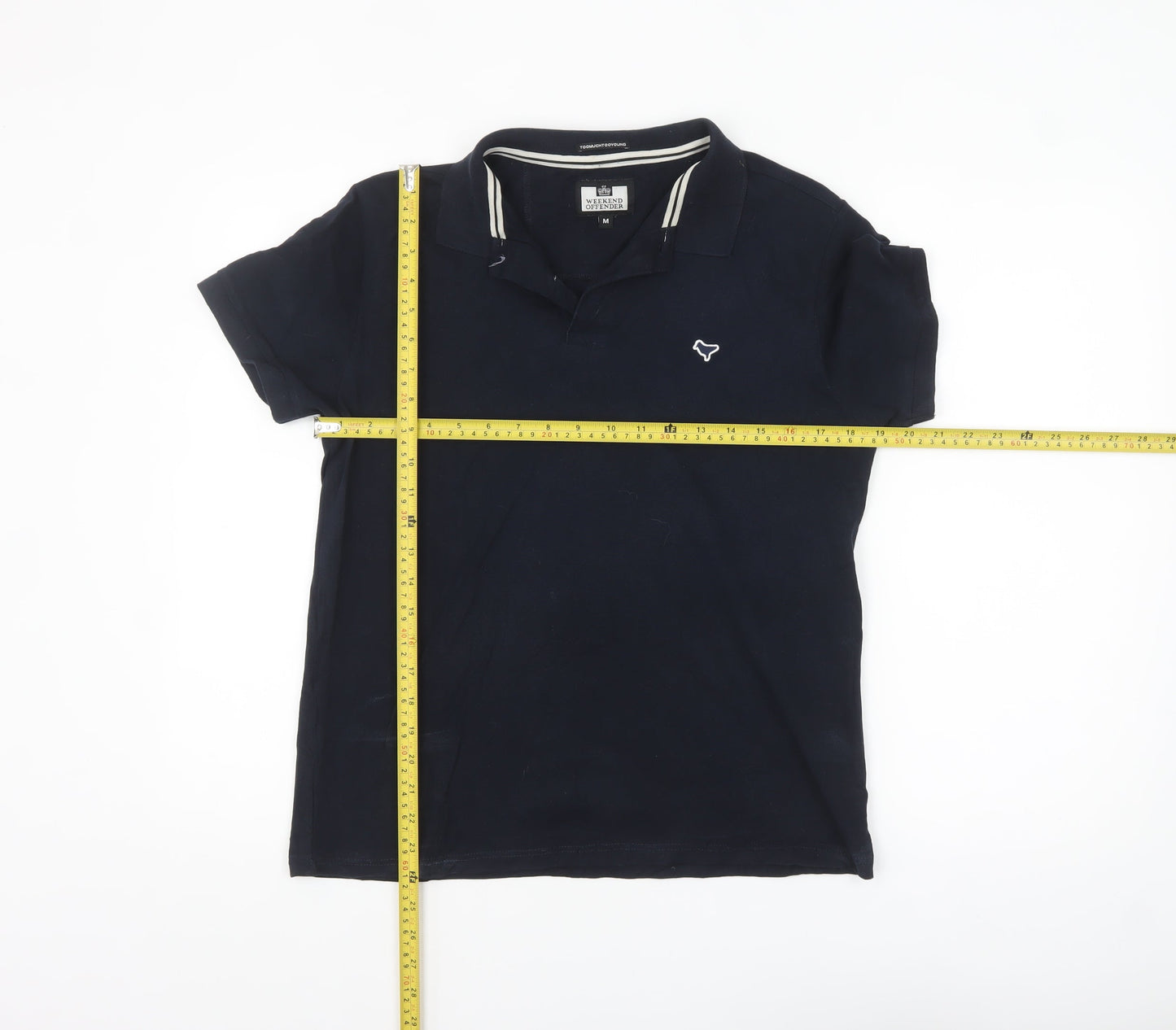 Weekend Offender Unisex Blue Cotton Polo Shirt M Casual Short Sleeve