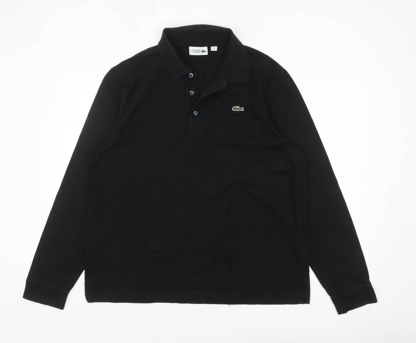 Lacoste Sport Men’s Black Long Sleeve Polo Shirt XL Cotton