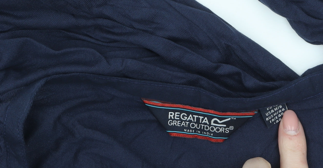 Regatta Great Outdoors Navy Long Sleeve Viscose Button-Up Shirt Womens Size 14