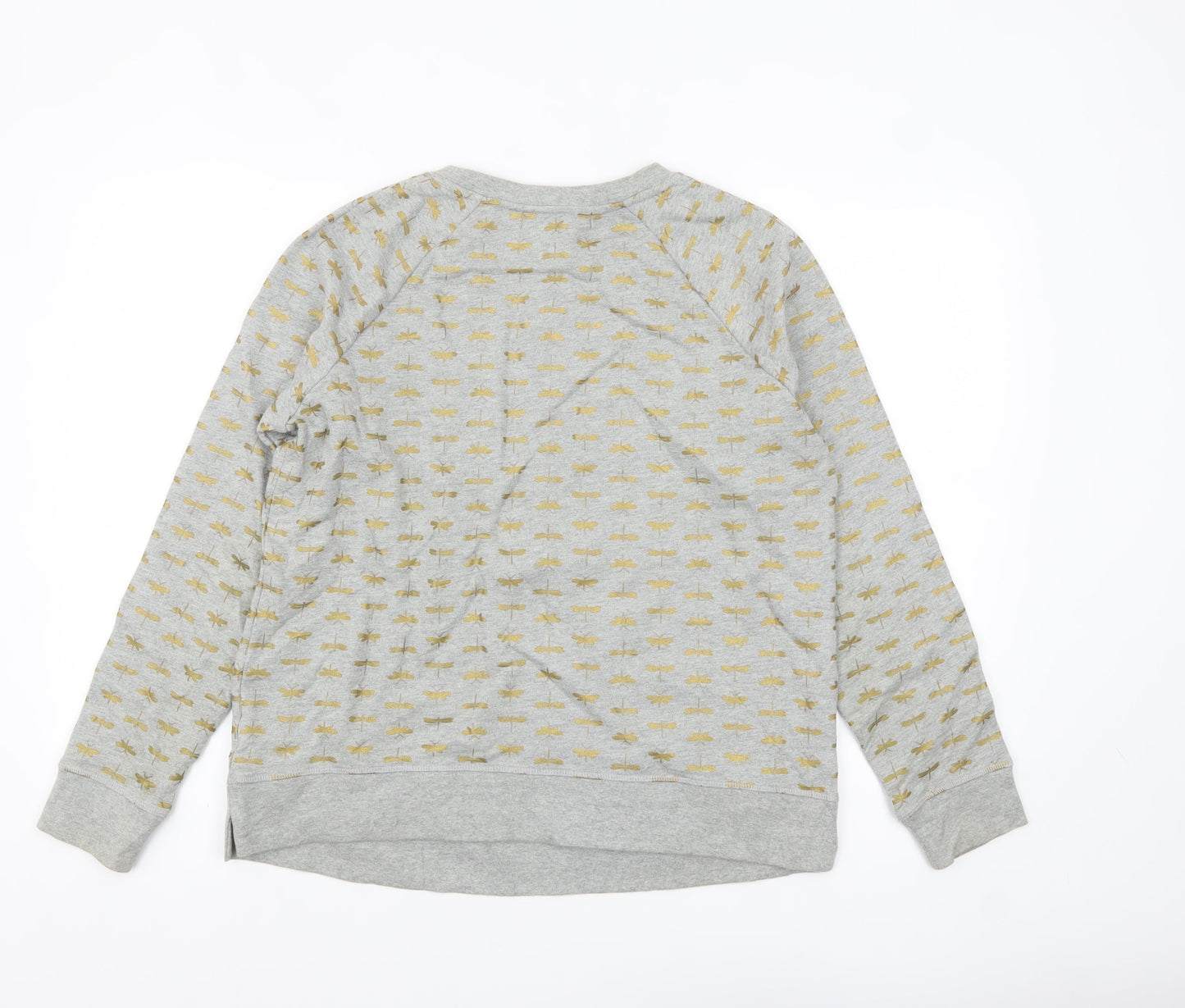 Boden Women's Grey Gold Bee Print Crew Neck Sweatshirt M