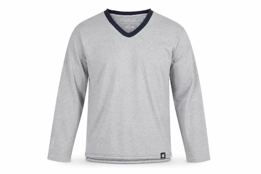 The White Company Men’s Grey Long Sleeve V-Neck Casual Top Size S