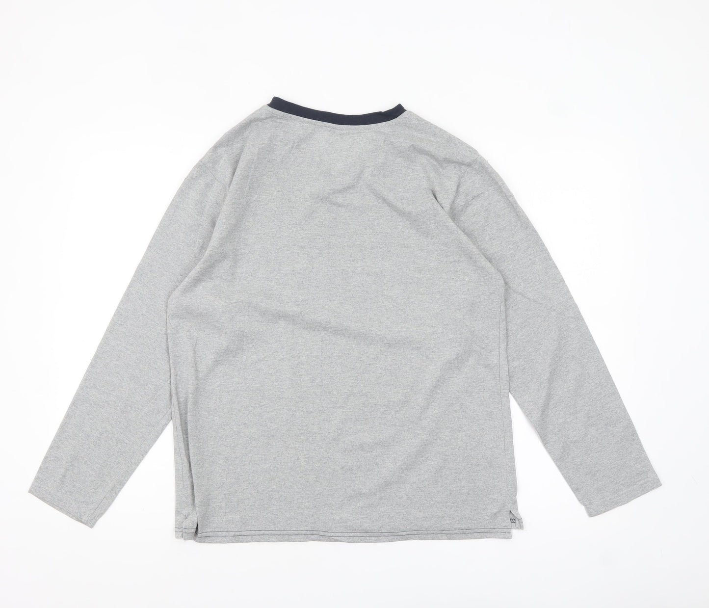 The White Company Men’s Grey Long Sleeve V-Neck Casual Top Size S