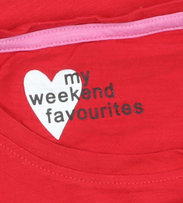 My Weekend Favourites Girls Red #LOVE Graphic T-Shirt Age 8 Years Cotton